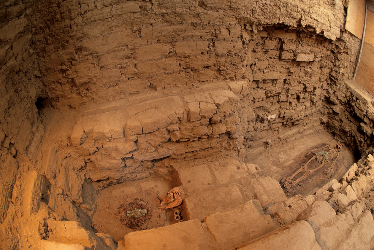 Moche; pohřby; Huaca Dos Cabezas-Jecetepeque, Chris Donovan od Kenneth Garrett