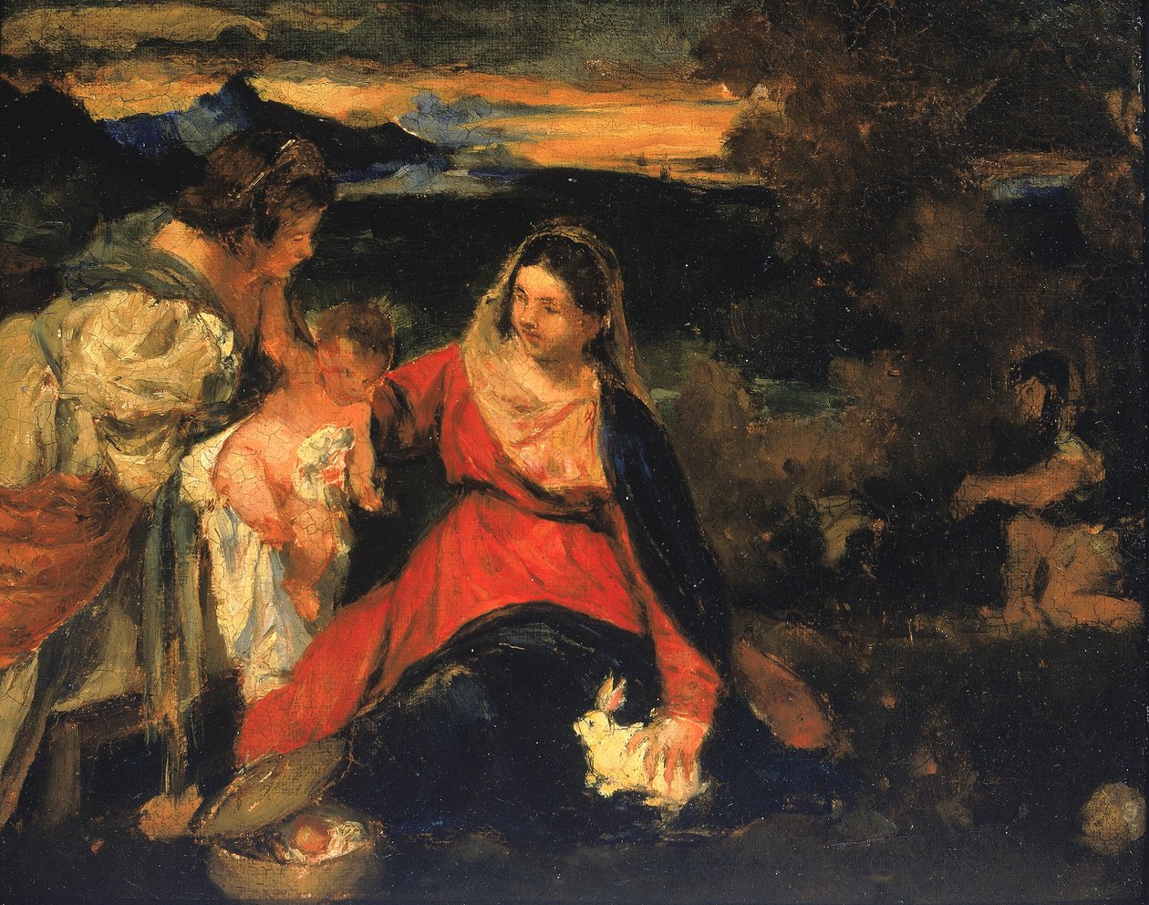 Podle Tizianovy "Madony s králíkem" od Kenyon Cox