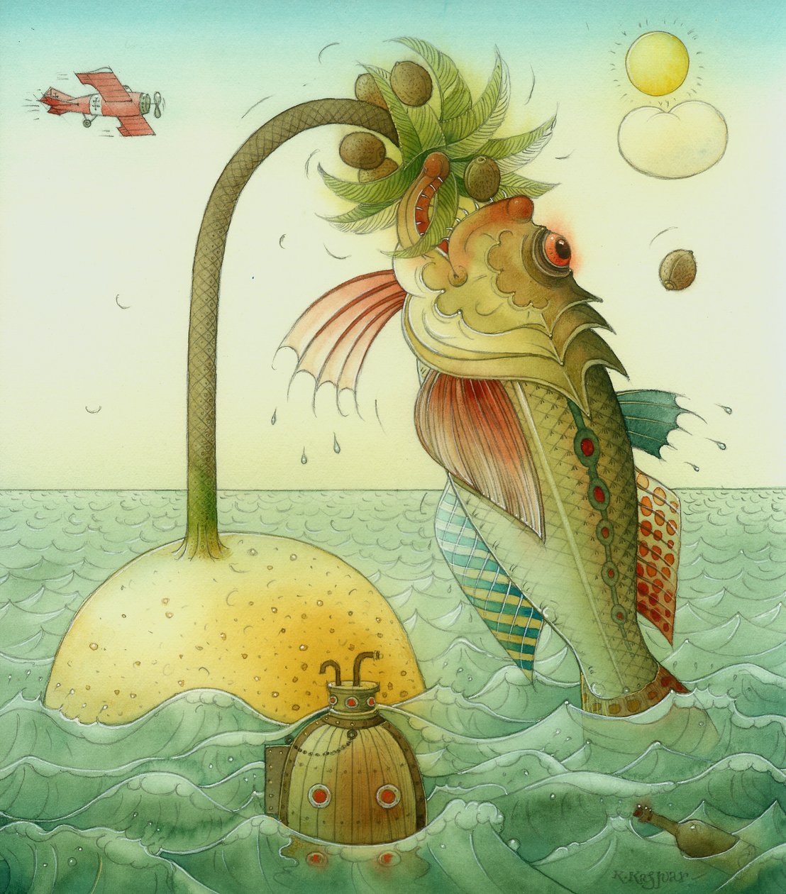 Fish, 2006 (wc na papíře) od Kestutis Kasparavicius