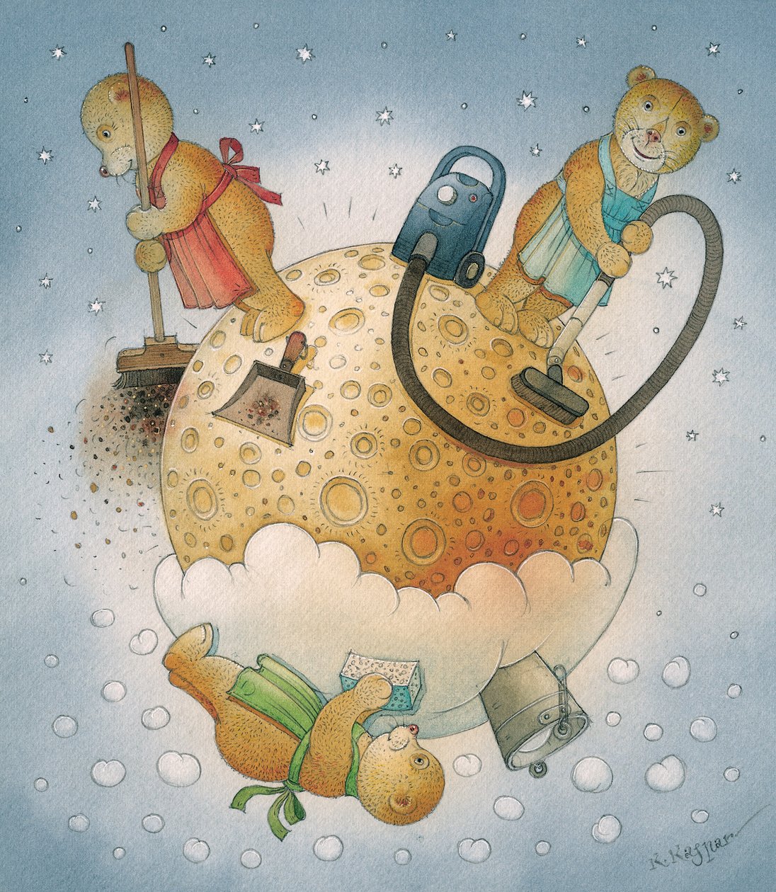 Lunar Bears, 2006 (wc na papíře) od Kestutis Kasparavicius