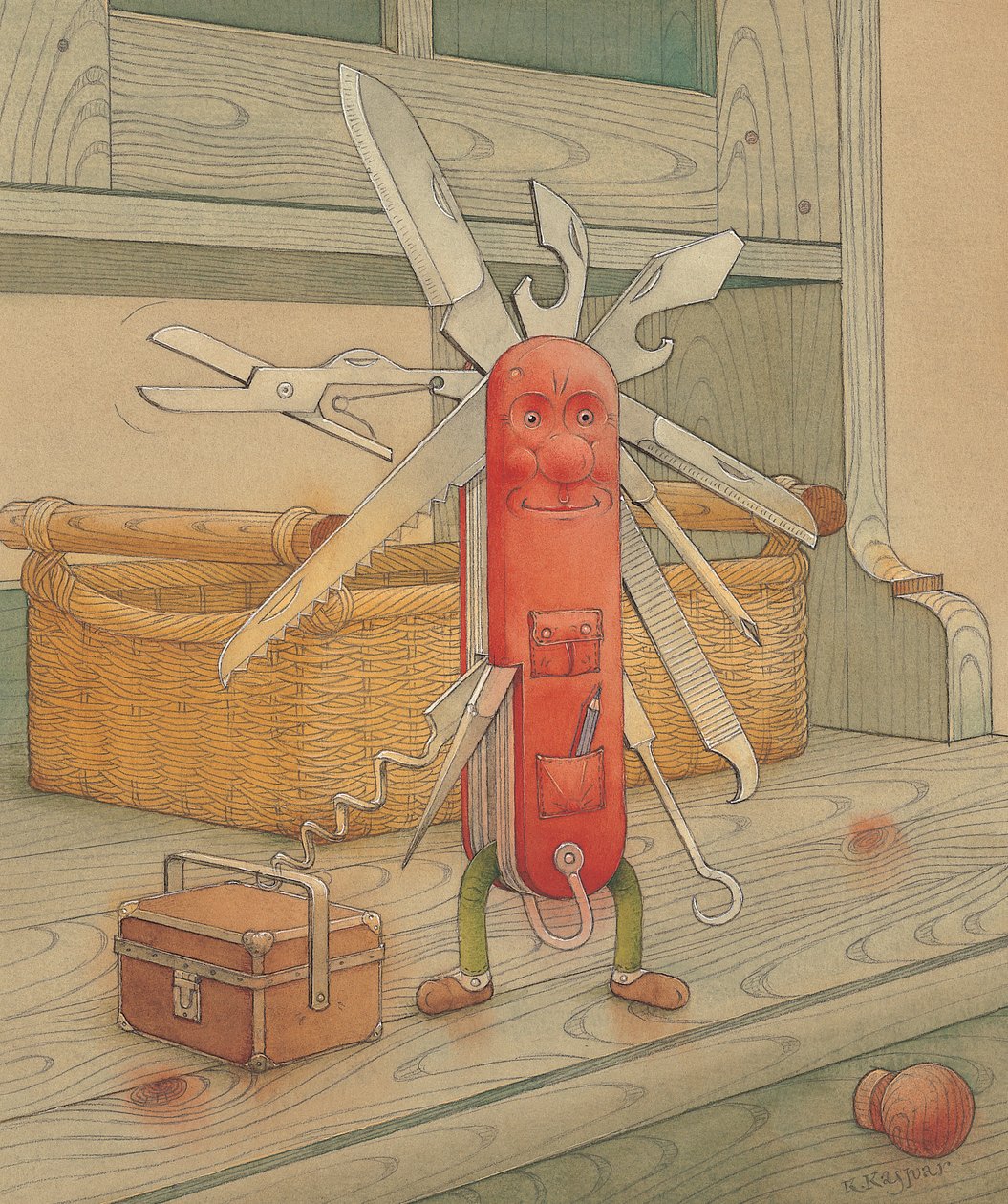 Kapesní nůž, 2005 (wc na papíře) od Kestutis Kasparavicius