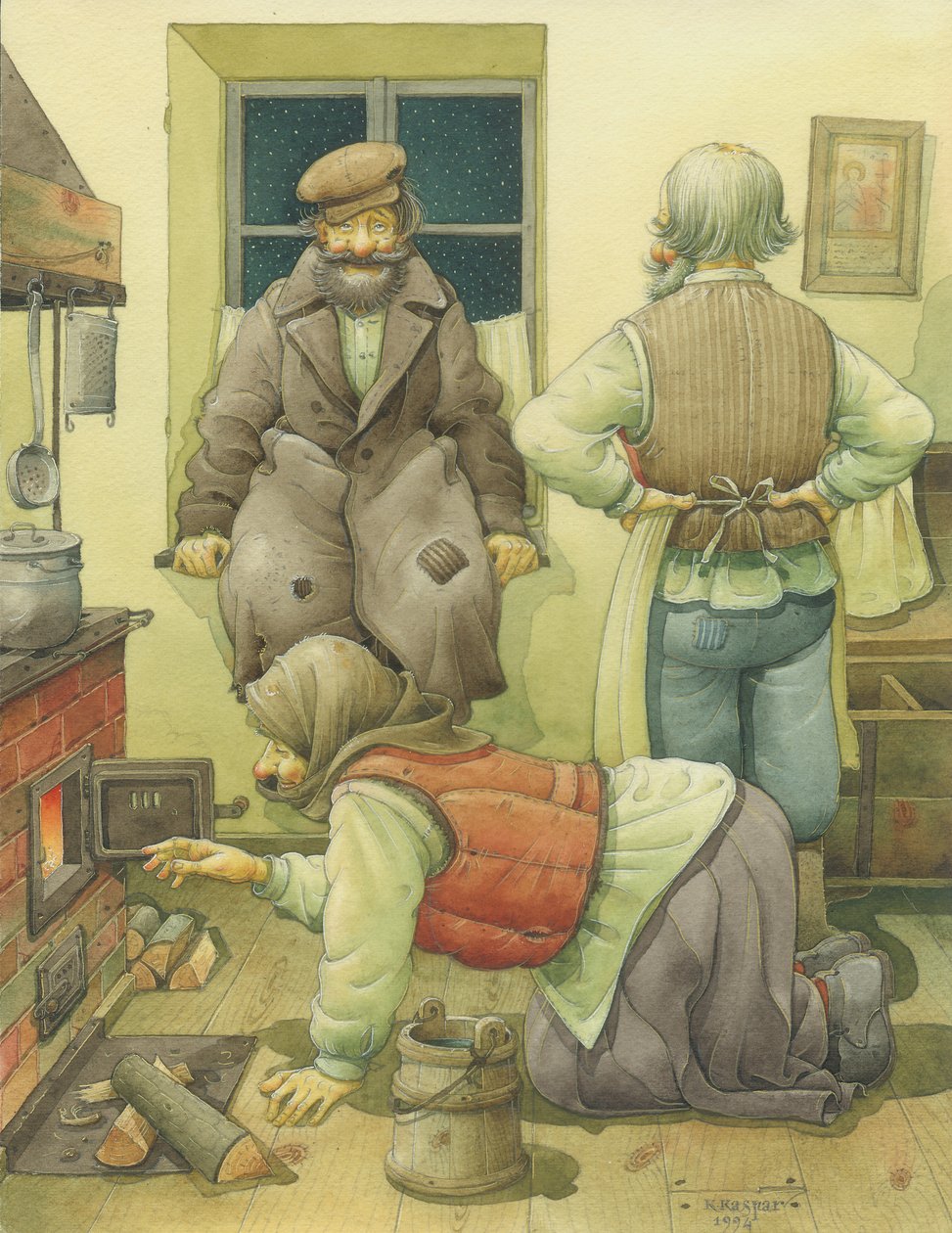 Russian Scene 04, 1994 (wc na papíře) od Kestutis Kasparavicius