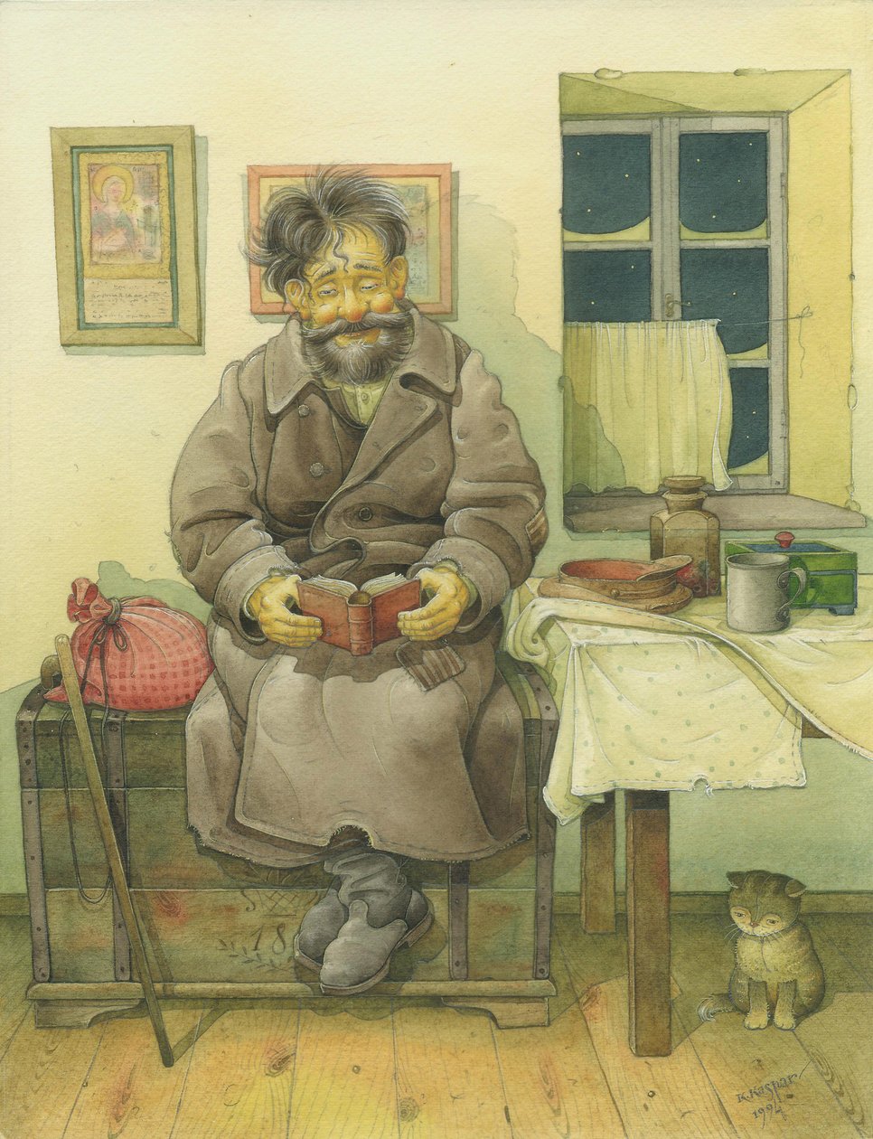 Russian Scene 05, 1994 (wc na papíře) od Kestutis Kasparavicius