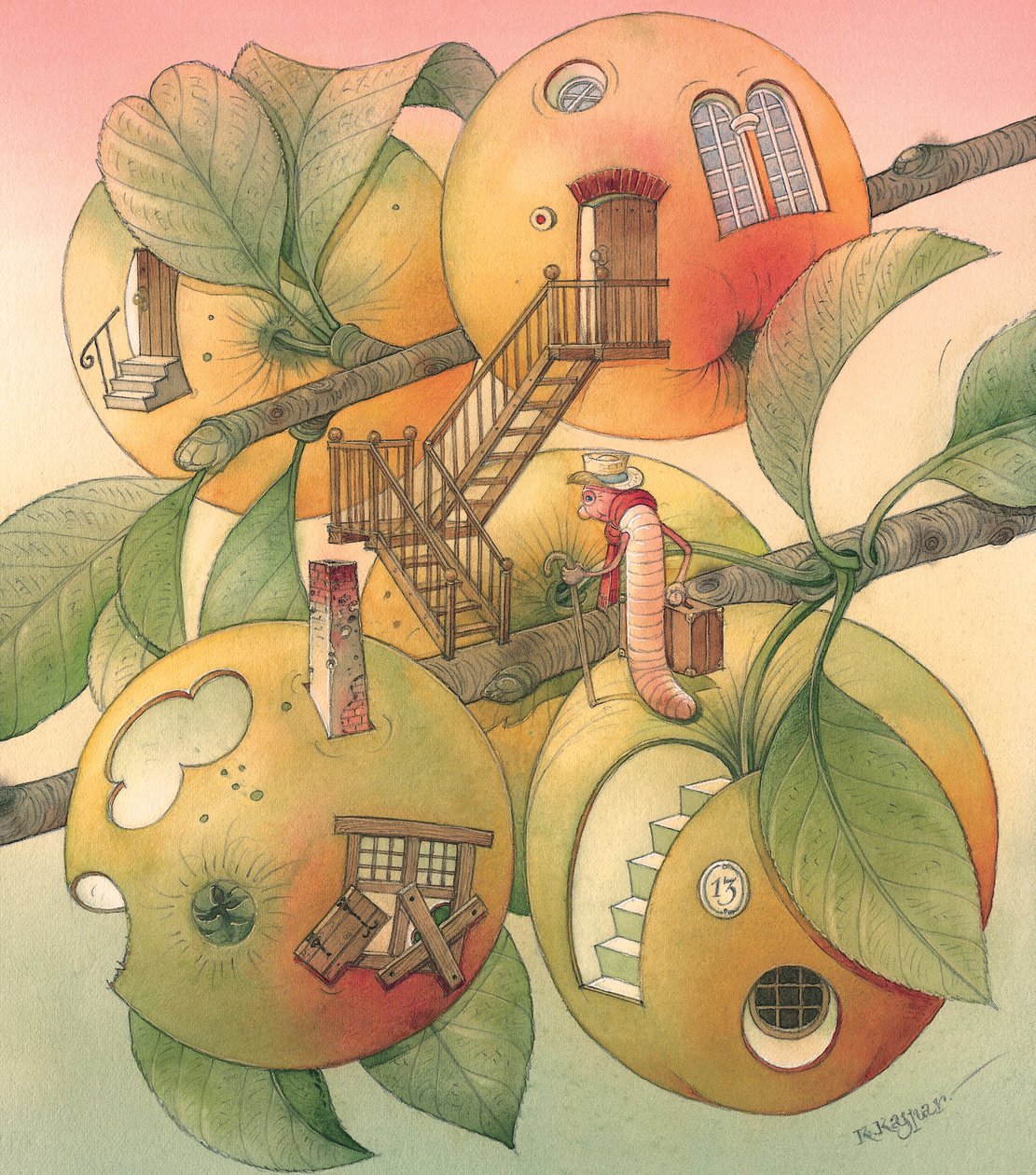 Worm, 2006 (wc na papíře) od Kestutis Kasparavicius