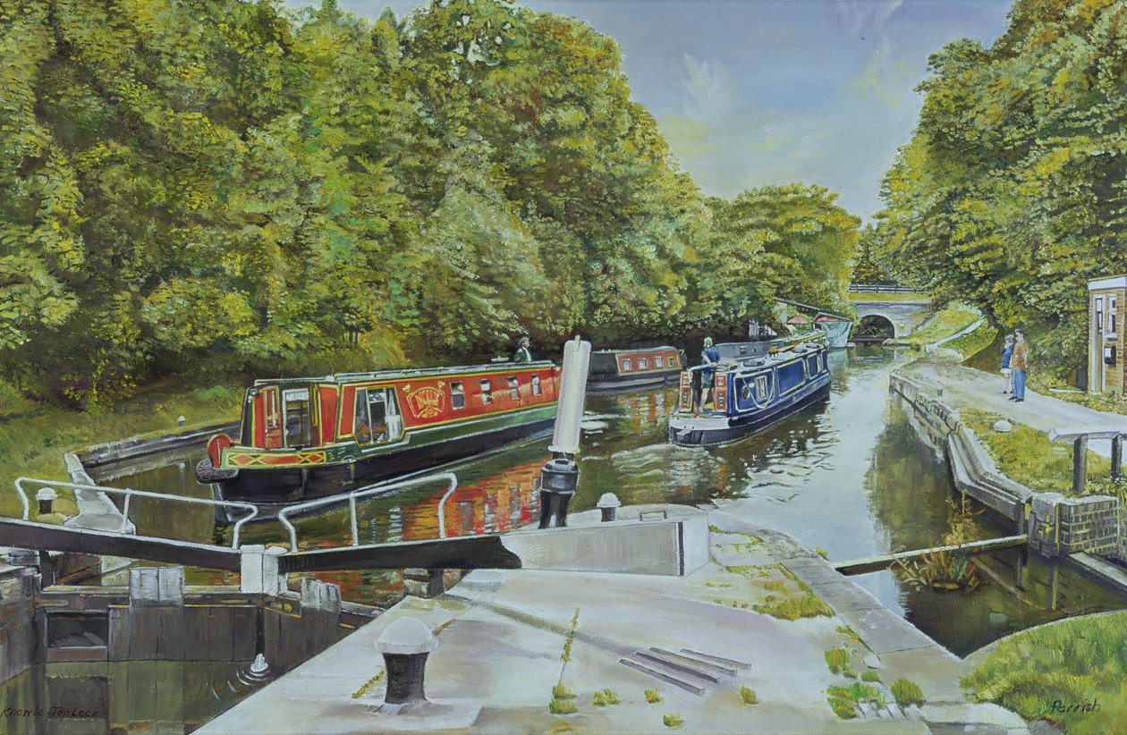 Knowle top lock, 2003 od Kevin Guild of Railway Artist Parrish