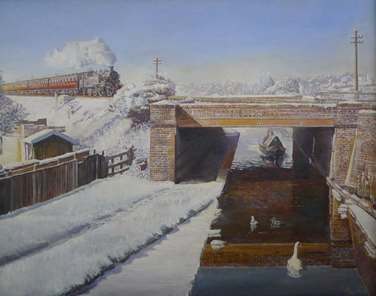 Napříč Grand Union, 2008 od Kevin Guild of Railway Artist Parrish