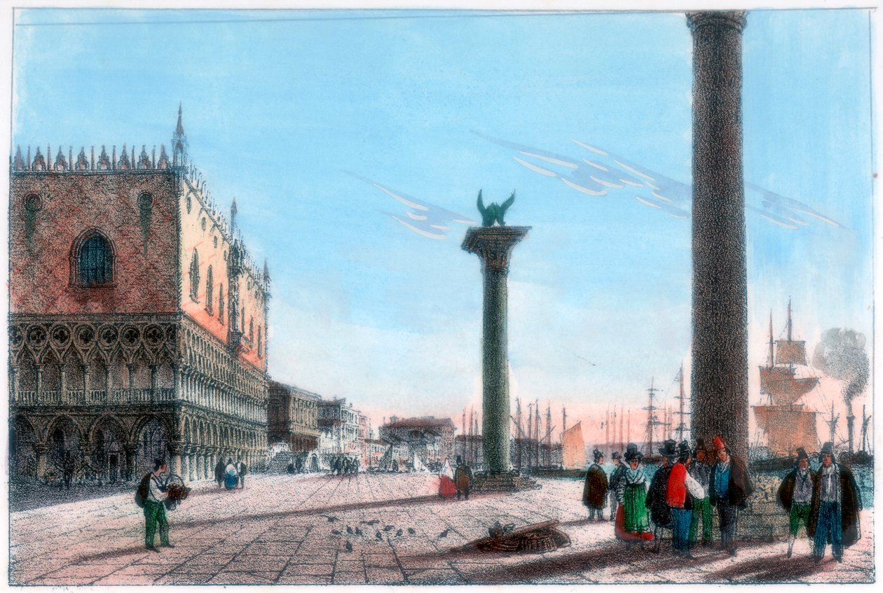 Náměstí svatého Marka, Benátky, Itálie, 19. století. od Kirchmayr
