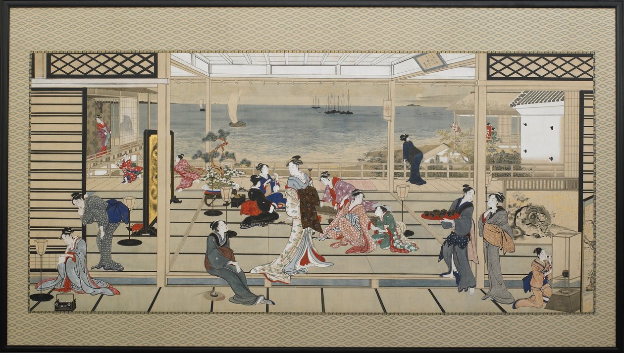 Moonlight Revelry v Dozo Sagami od Kitagawa Utamaro
