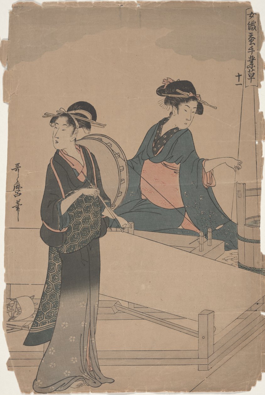 č. 11 ze série Ženy v sérakulturním průmyslu od Kitagawa Utamaro