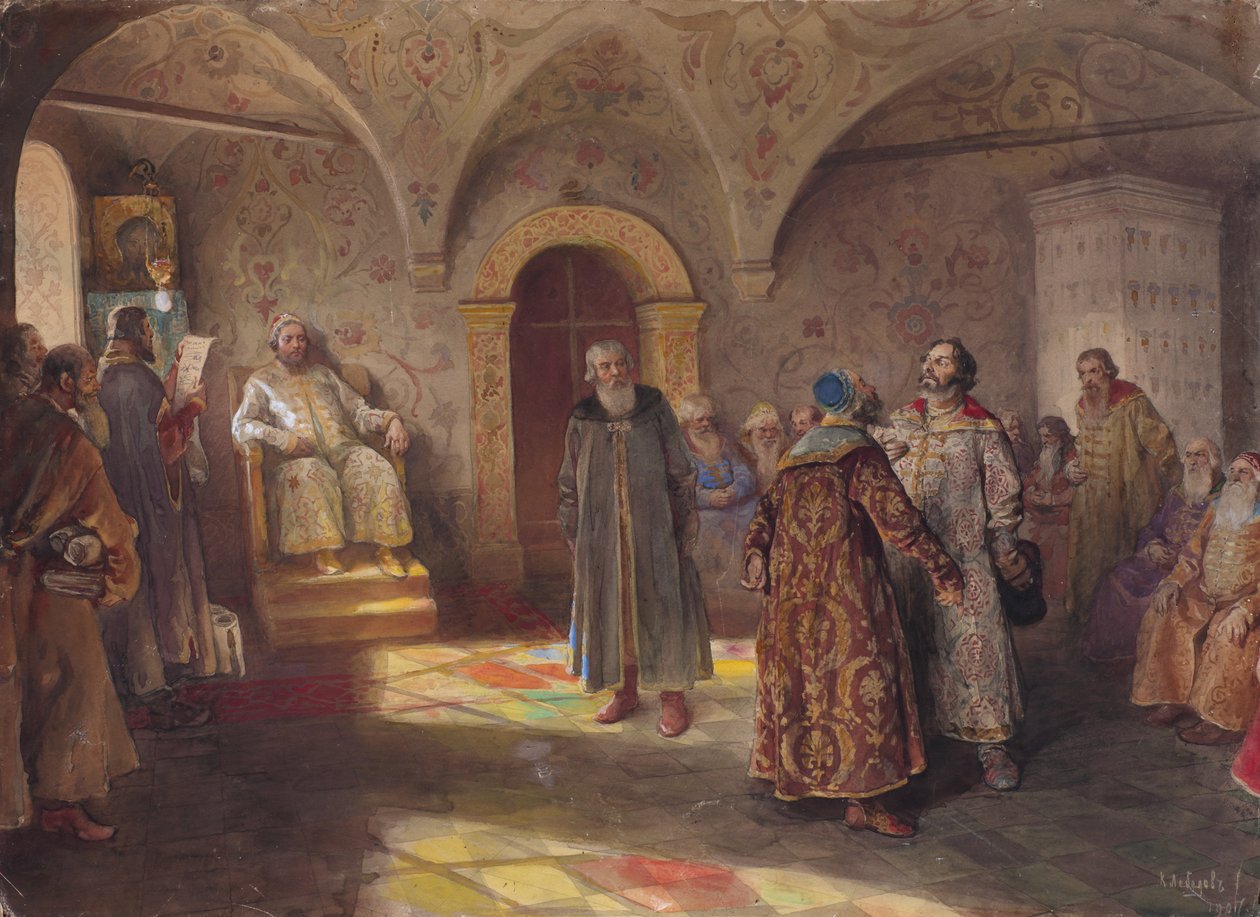 Car a bojaři, 1907. od Klavdi Vasilyevich Lebedev