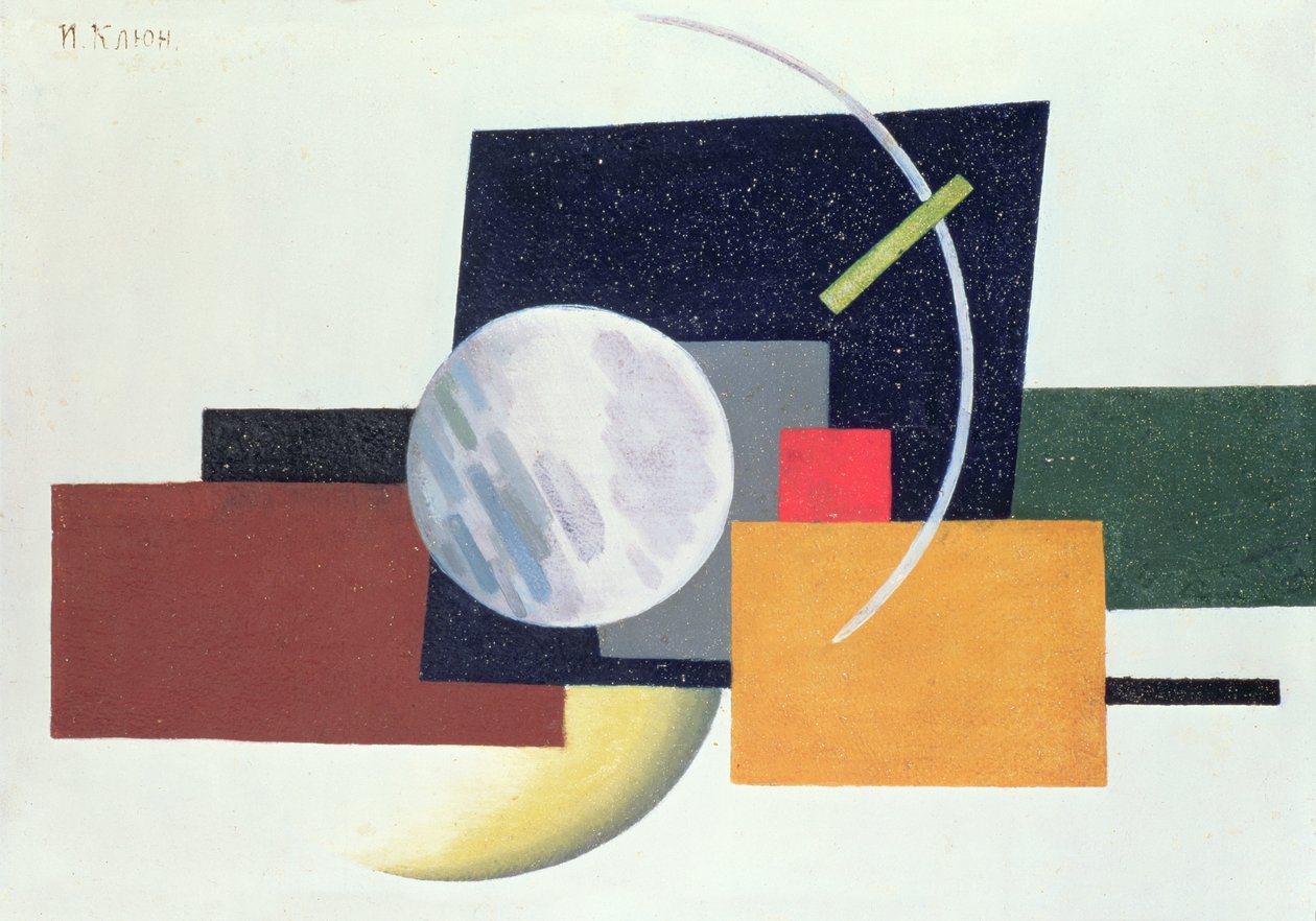 Suprematistická kompozice 6, 1921 (olej na kartonu) od Ivan Vassilyevich Klyun