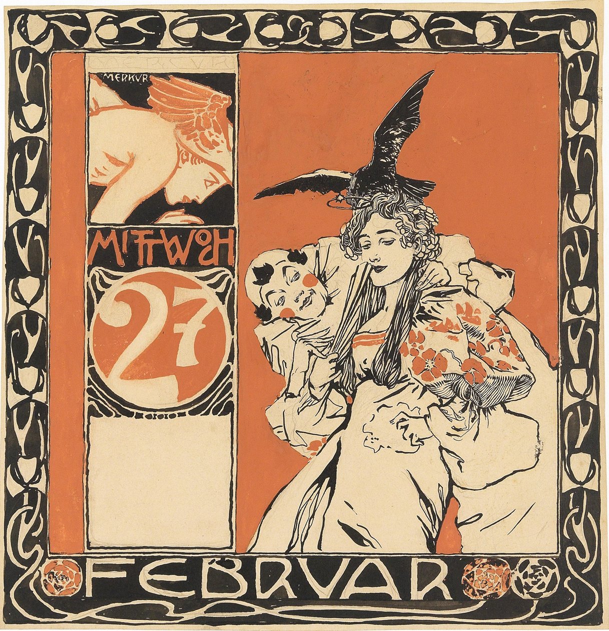 Kalendářní list: středa 27. února. od Koloman Moser