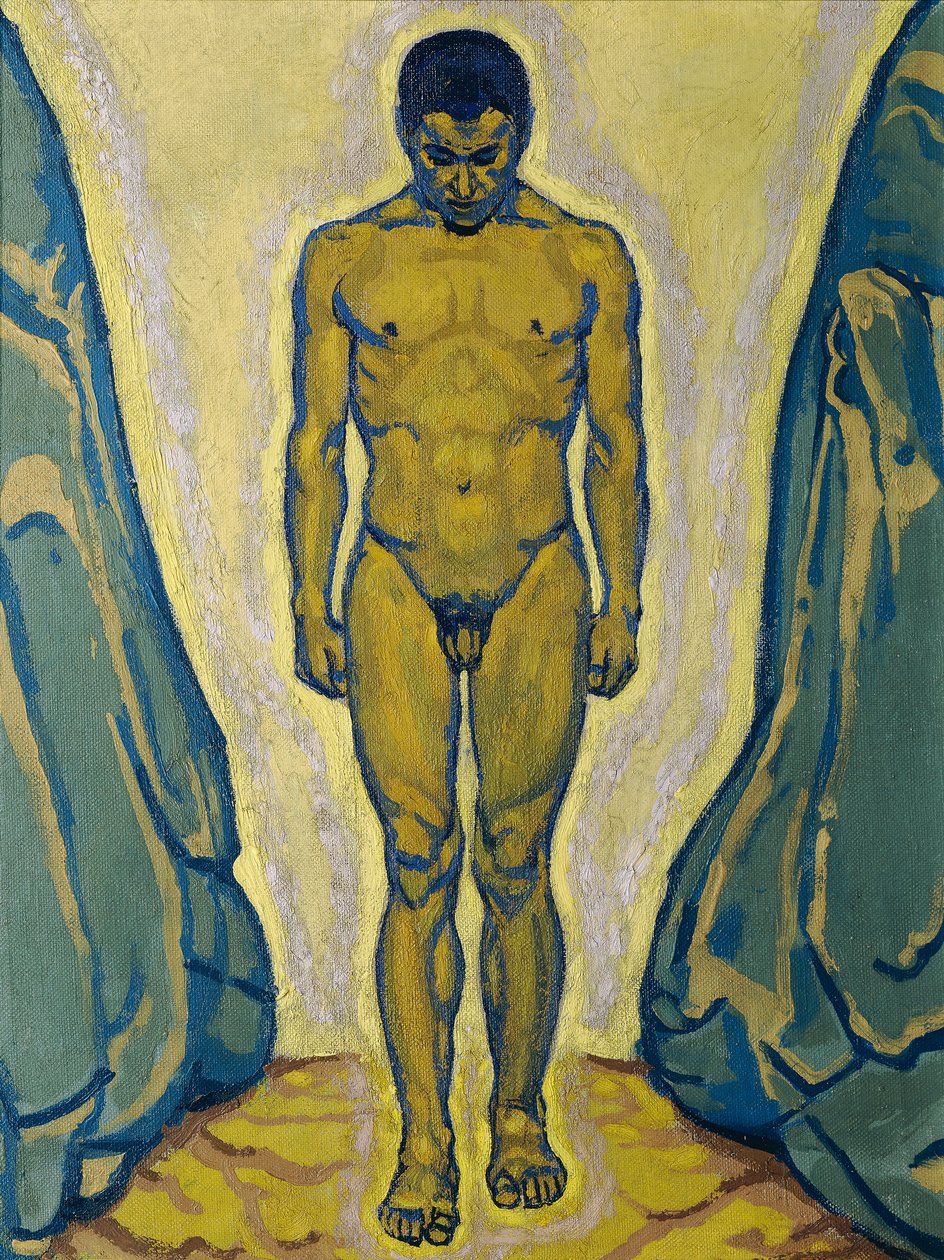 Stojící nahá mezi kameny od Koloman Moser