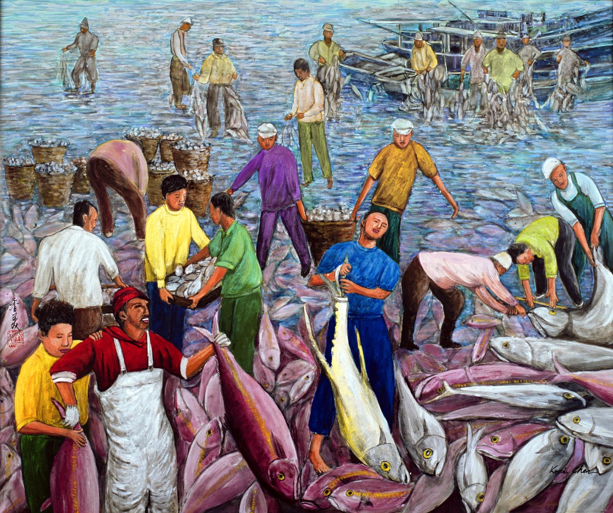 Bumper Harvest, 1994 (kvaš na hedvábí) od Komi Chen