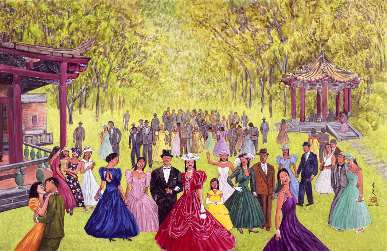 Elegant Garden Ball, 1996 (kvaš na rýžovém papíře) od Komi Chen