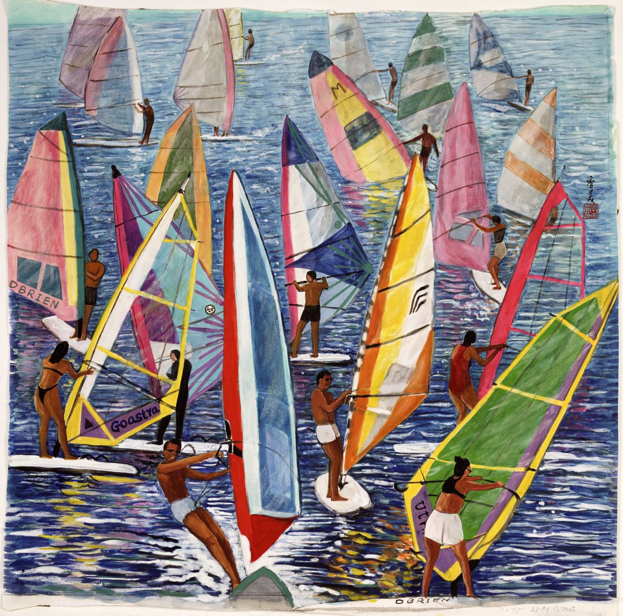 Smooth Sailing, 1992 (kvaš na hedvábí) od Komi Chen
