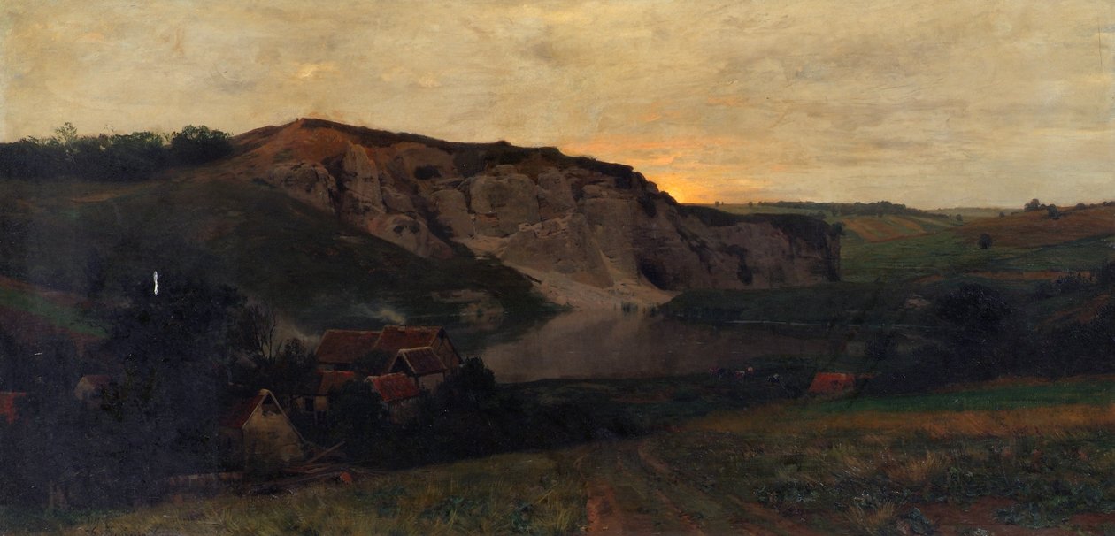 Skalnatá krajina s jezírkem od Konrad Ludwig Lessing
