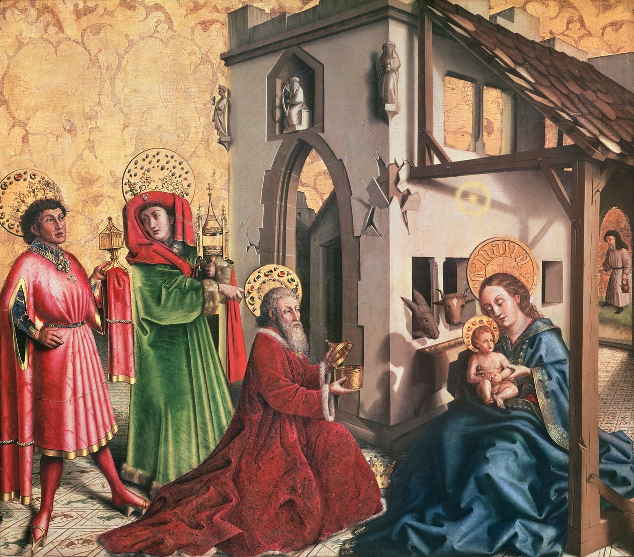 Klanění tří králů, kolem 1444 od Konrad Witz