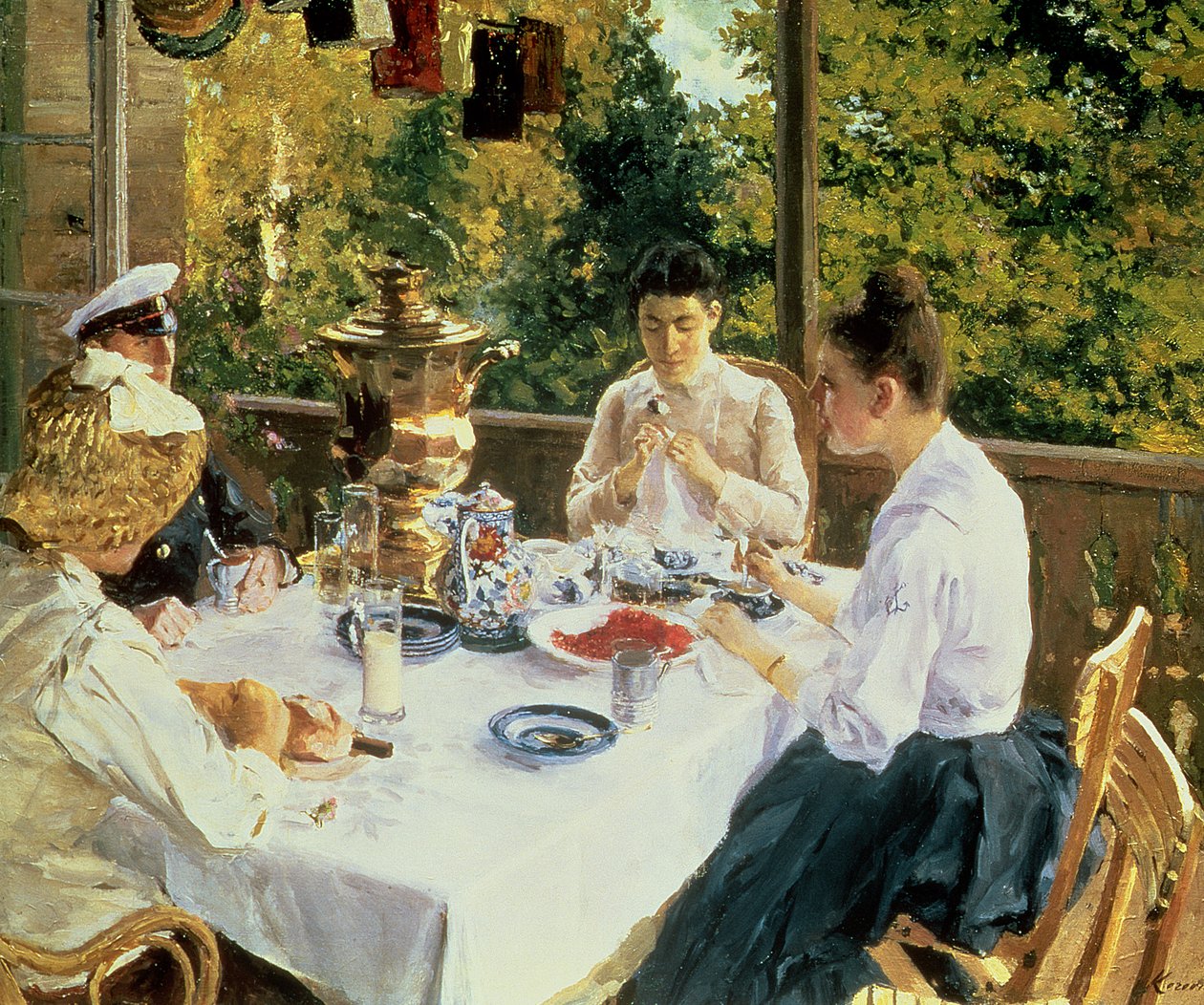 U čajového stolu, 1888 od Konstantin Alekseevich Korovin
