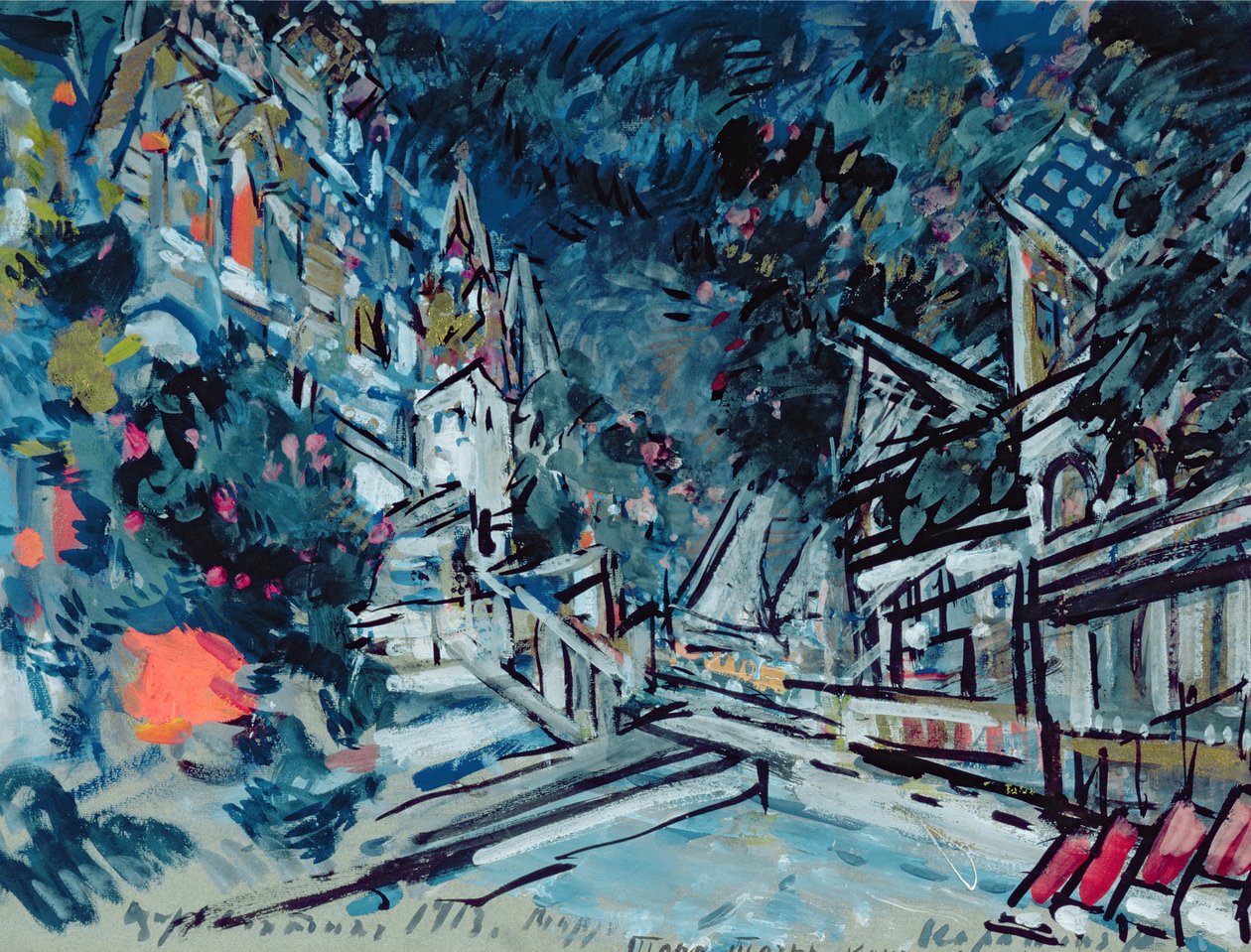 Náčrt pro operu „Příběh cara Saltana“ od Nikolaje Rimského-Korsakova (1844-1908), 1913 od Konstantin Alekseevich Korovin