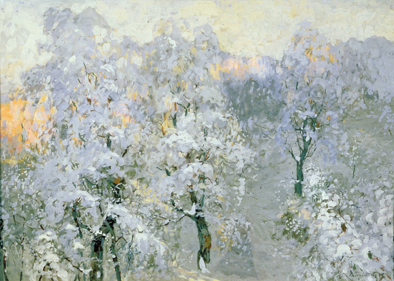 Stromy ve zimním stříbru, 1910 od Konstantin Ivanovich Gorbatov