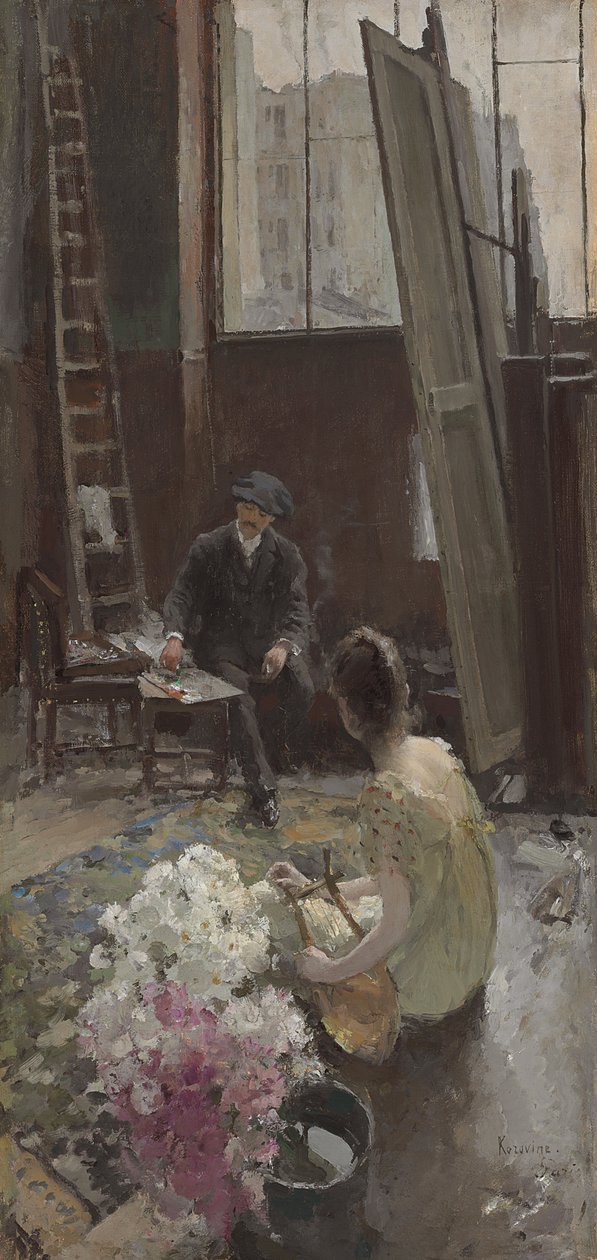 V Umělcově studiu od Konstantin Alekseevich Korovin
