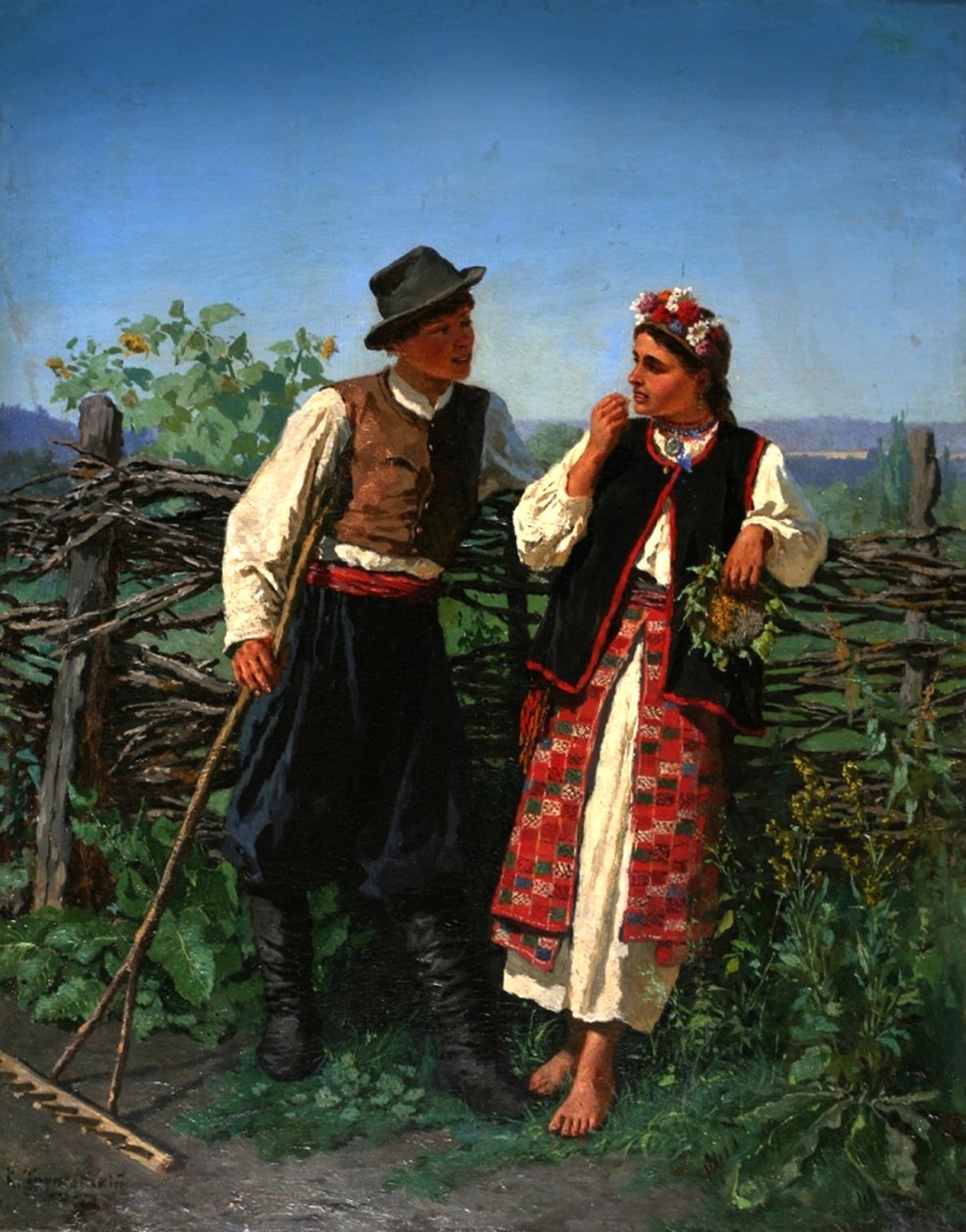 U Wattle-plotu, 1863 od Konstantin Alexandrovich Trutovsky
