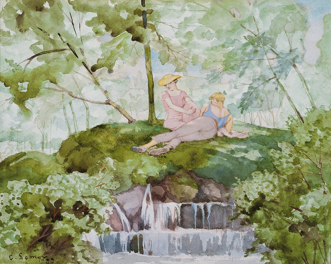Milenci v krajině od Konstantin Andreevic Somov