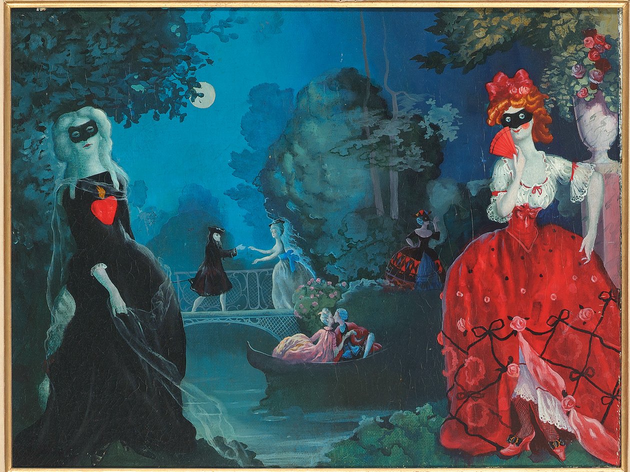 Měsíční maškaráda (olej na plátně) od Konstantin Andreevic Somov