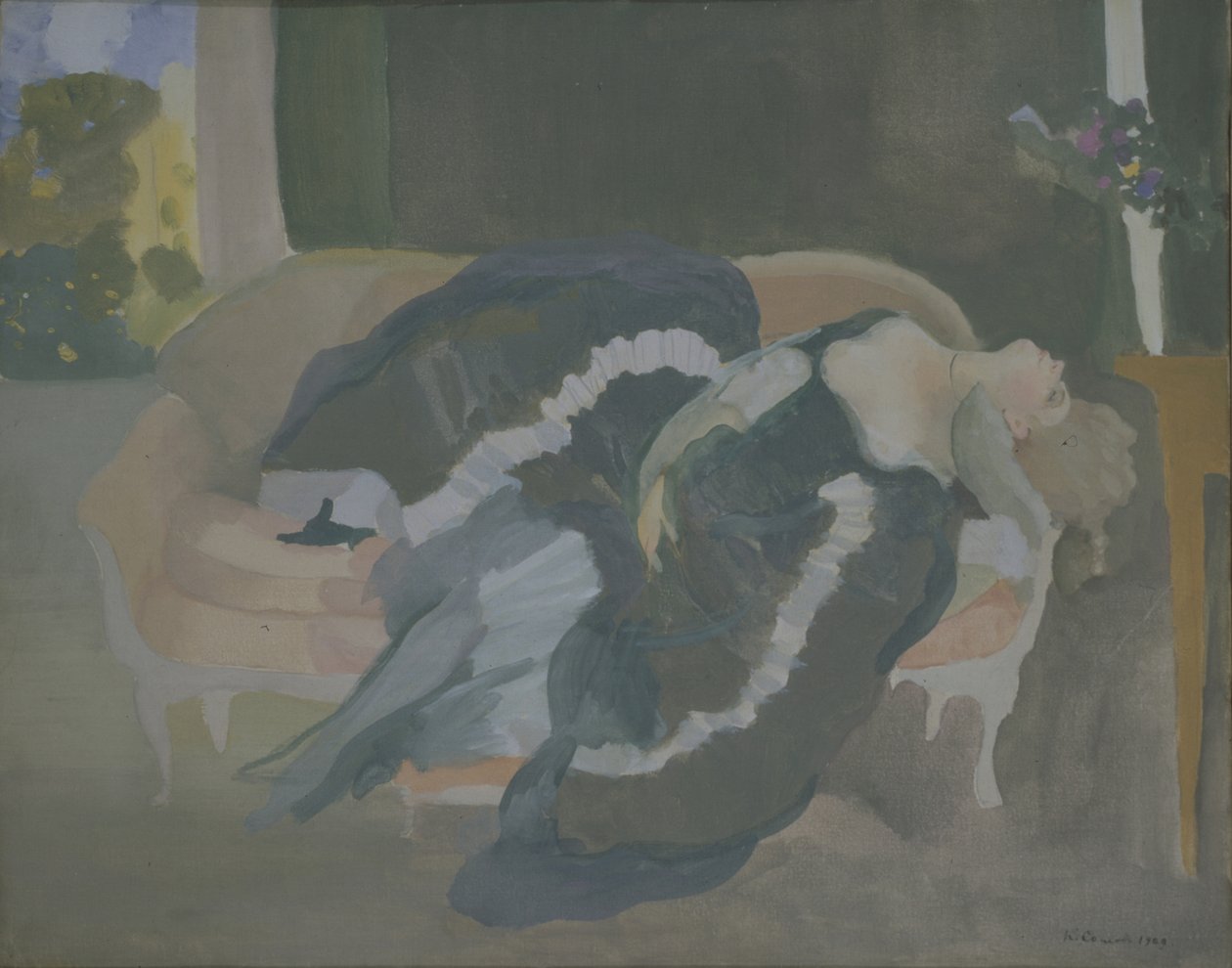 Spící mladá žena od Konstantin Andreevic Somov