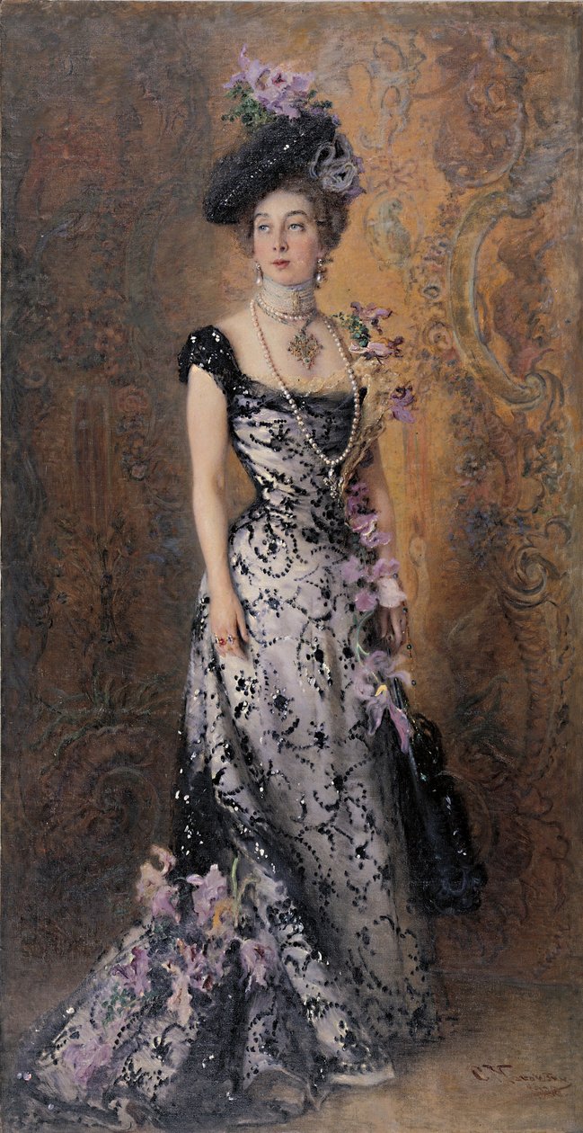 Elegantní s orchidejemi, 1900 od Konstantin Egorovich Makovsky