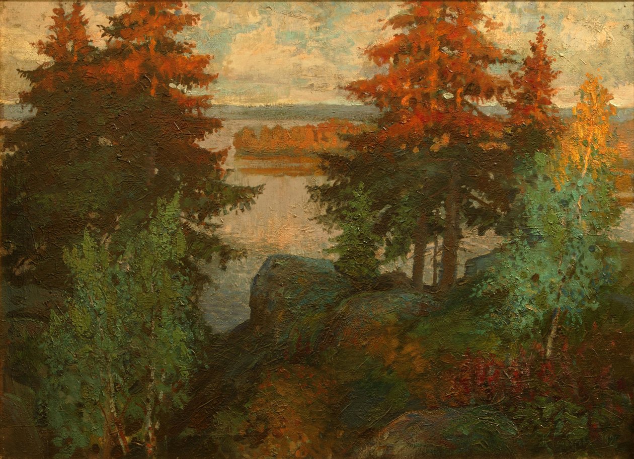 Podzimní krajina, 1920 od Konstantin Ivanovich Gorbatov