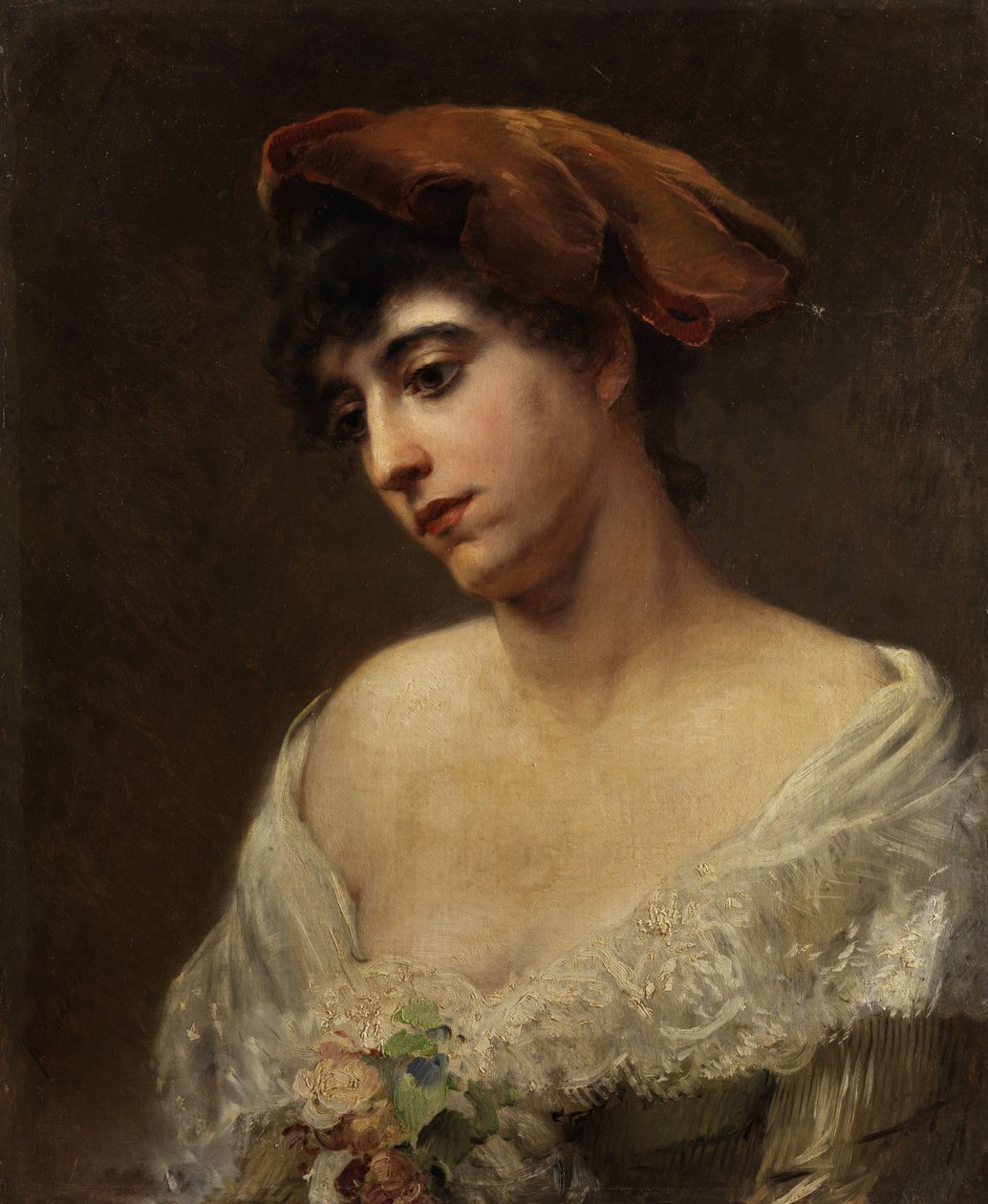 Konstantin Makovský Portrét mladé dámy od Konstantin Makovsky