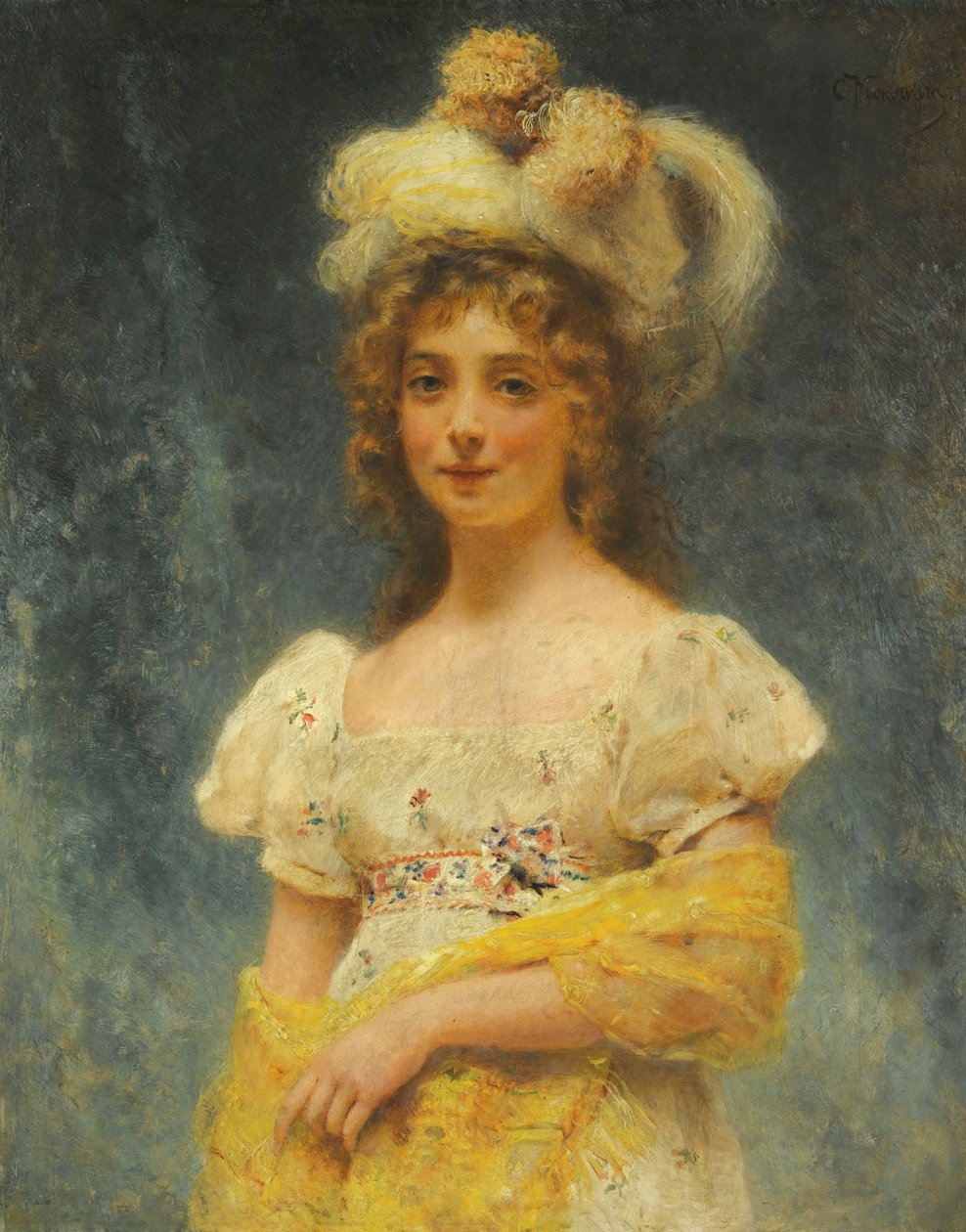 Makovsky Žlutý šátek od Konstantin Makovsky