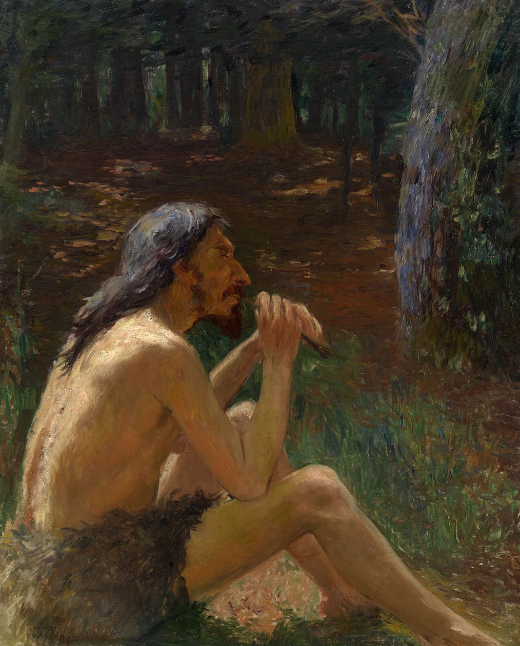Caveman hrající na flétnu od Konstantin Pavlovich Kuznetsov
