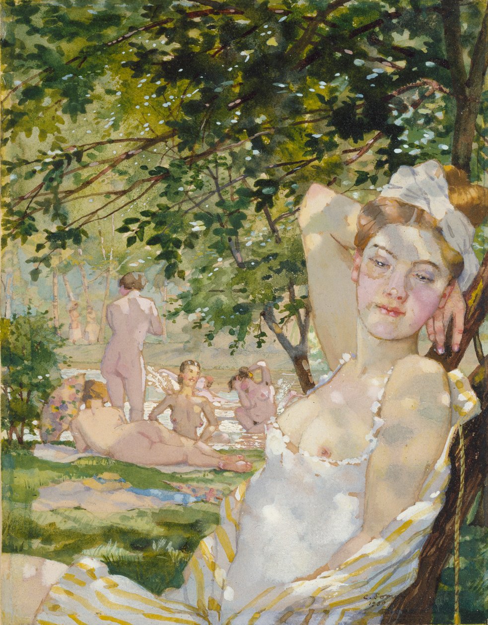 Koupající se na slunci, 1930 od Konstantin Somov