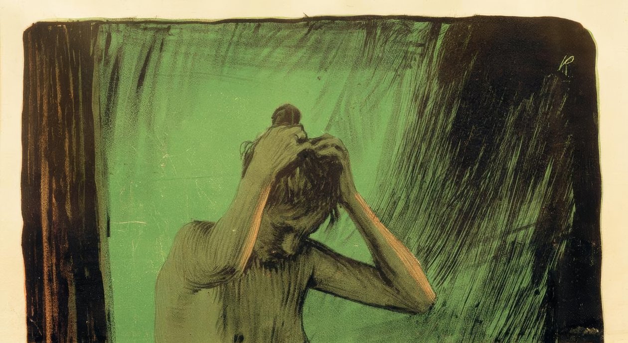 Žena aranžování vlasů od Käthe Kollwitz