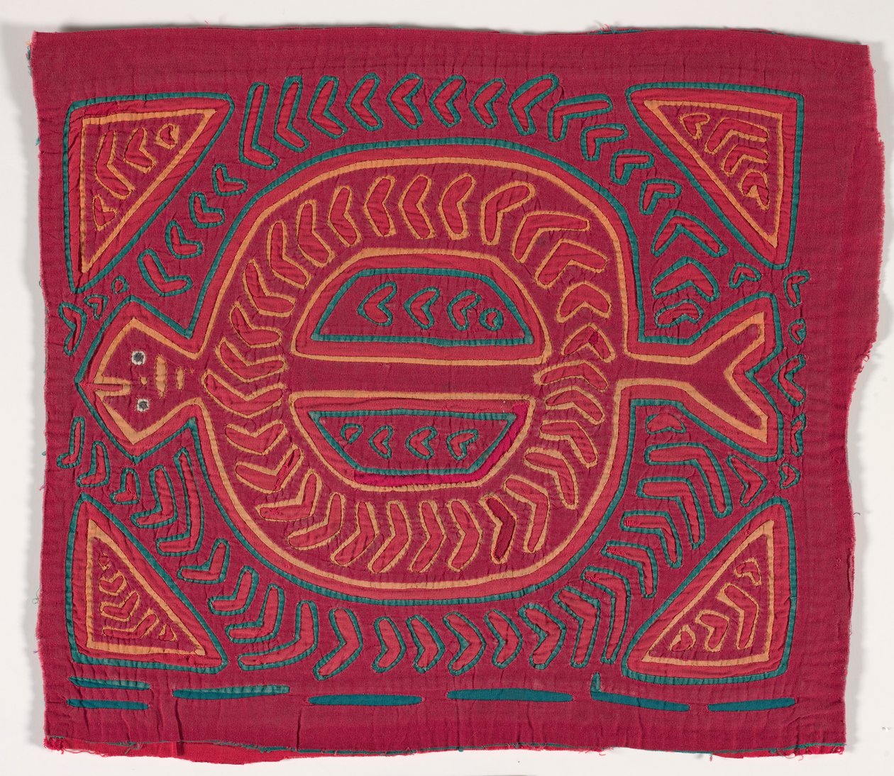 Panel košile (mola) (aplikovaná bavlna) od Kuna Indian Culture