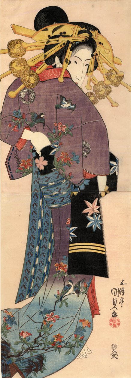 A Standing Bijin, asi 1820 od Kunisada
