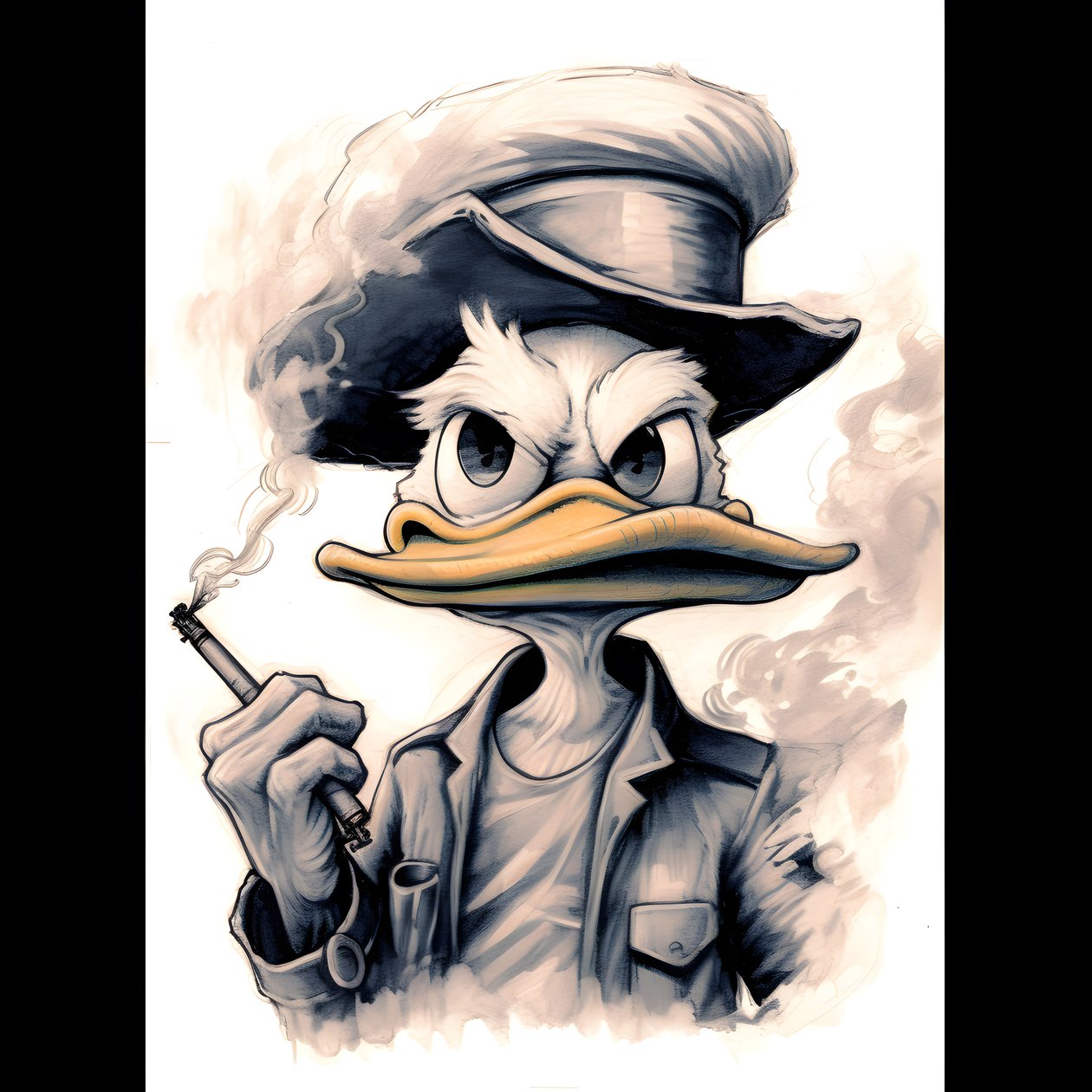 Scrooge McDuck, kouří velký marihuanový joint 2 od Kurt Heppke