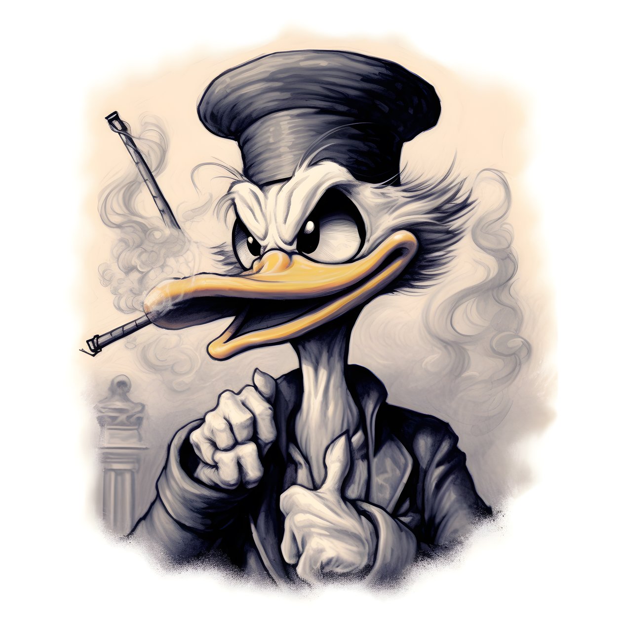 Scrooge McDuck, kouří velký marihuanový joint 3 od Kurt Heppke