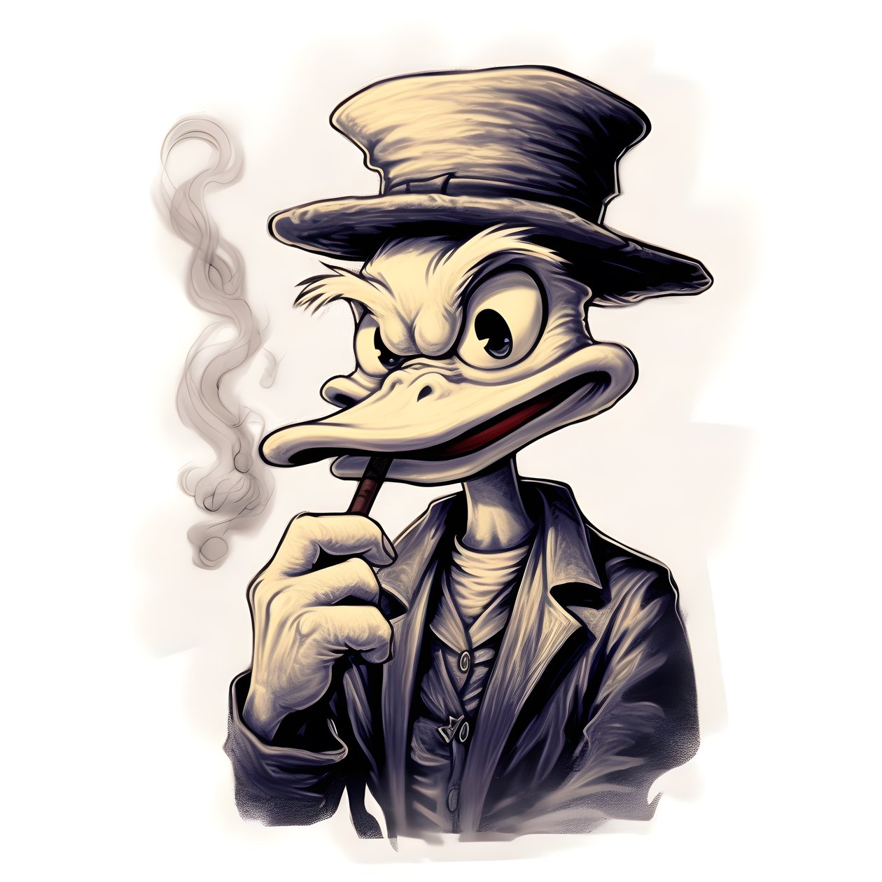 Scrooge McDuck, kouří velký marihuanový joint 4 od Kurt Heppke