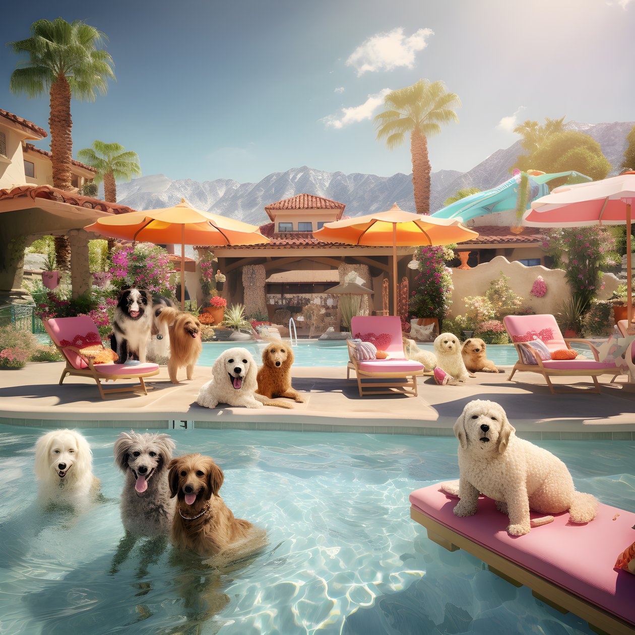 Hunde-Poolparty v Palm Springs 3 od Kurt Heppke