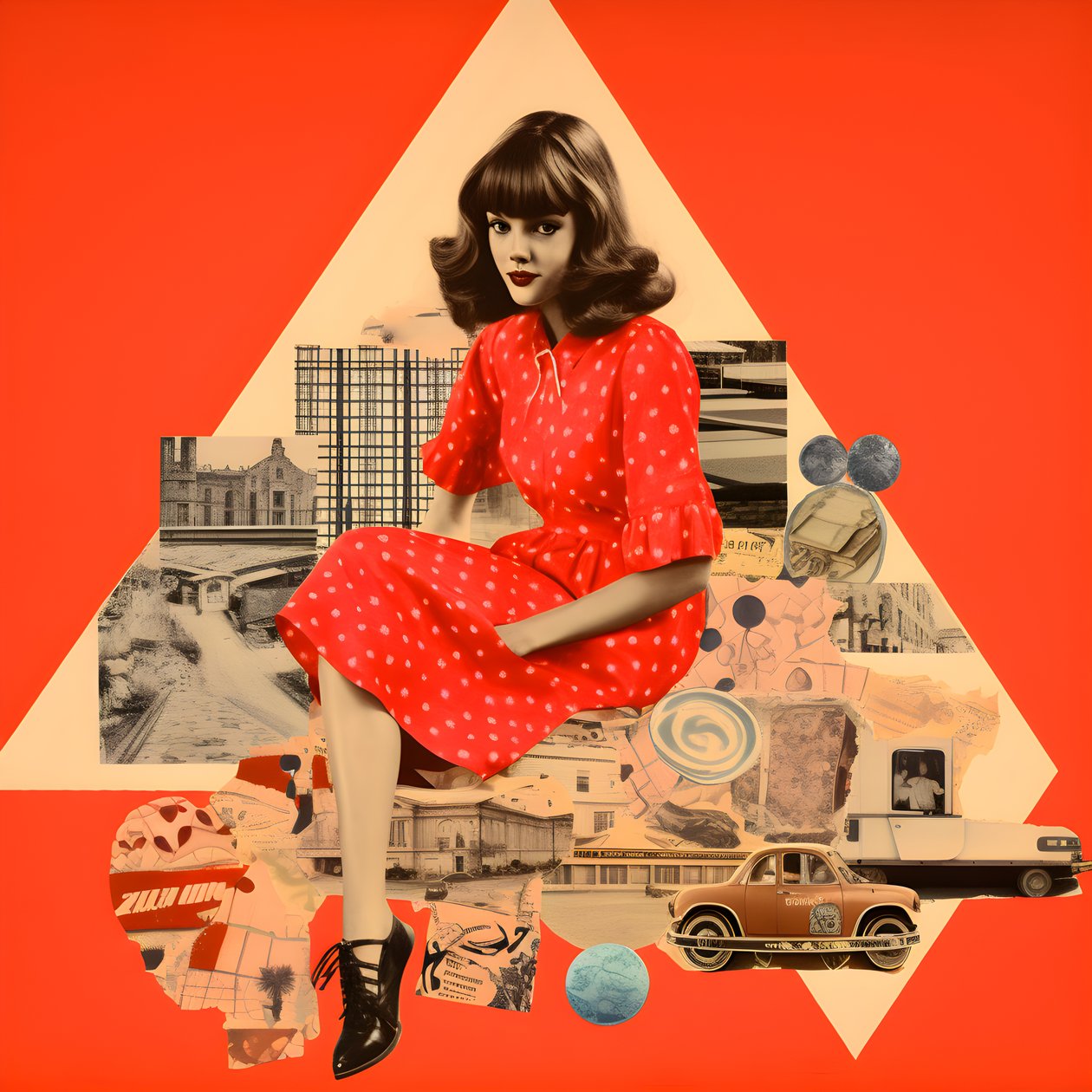 rote Collage, Skateboards 3 od Kurt Heppke