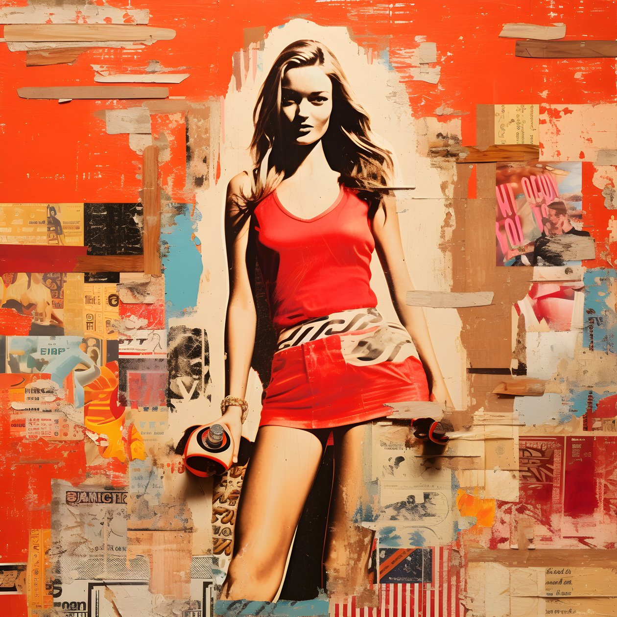 rote Collage, skateboardy 4 od Kurt Heppke