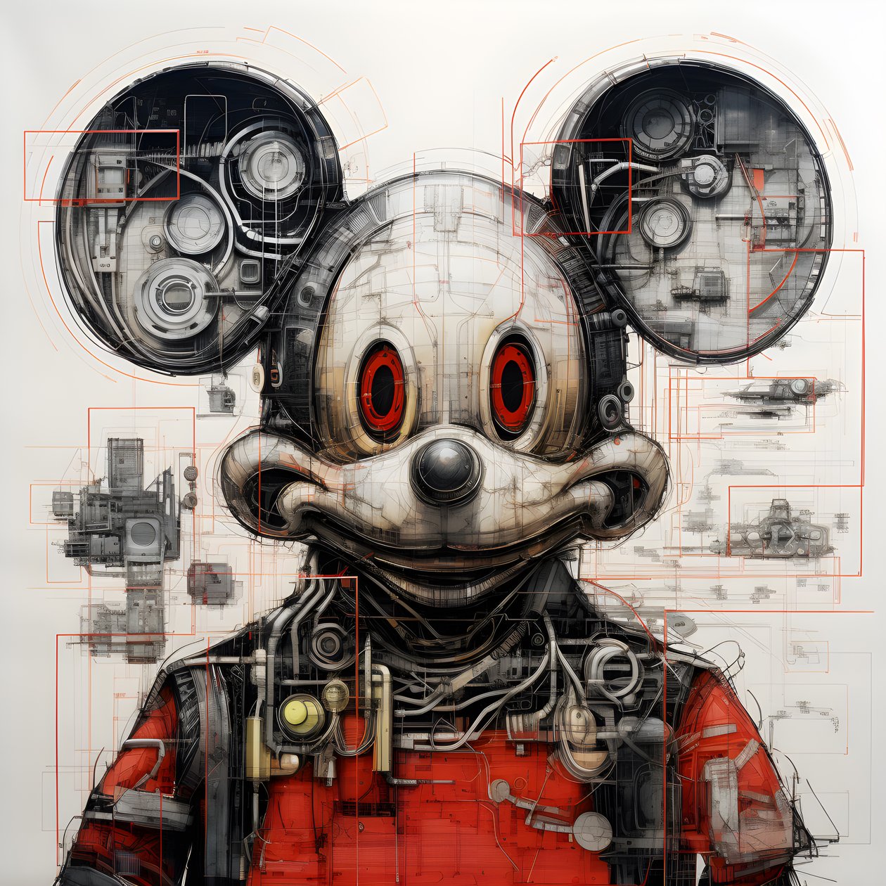 Technické výkresy Cyberpunk Mickey Mouse 4 od Kurt Heppke