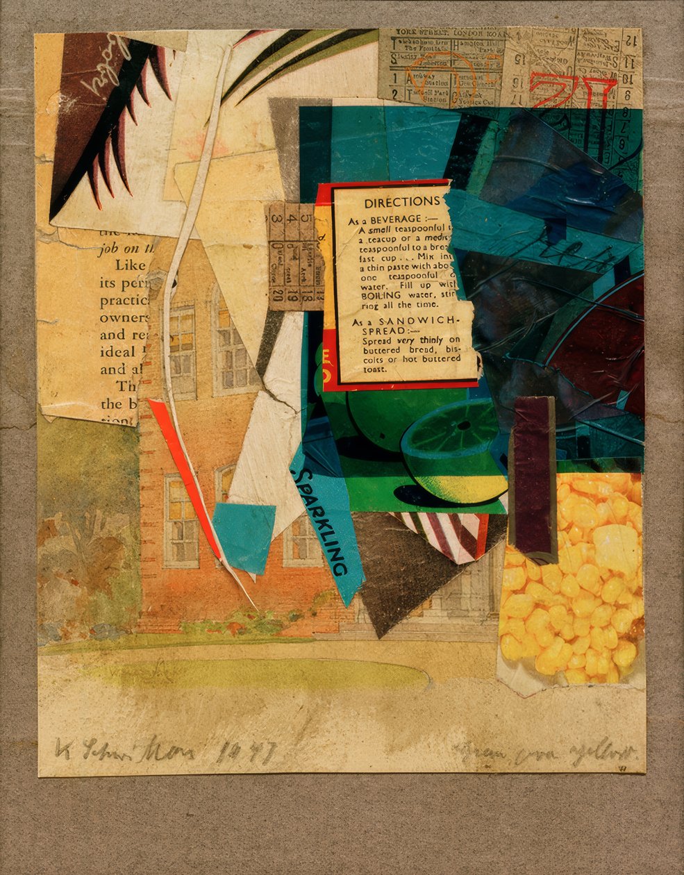 Zelená přes žlutou od Kurt Schwitters