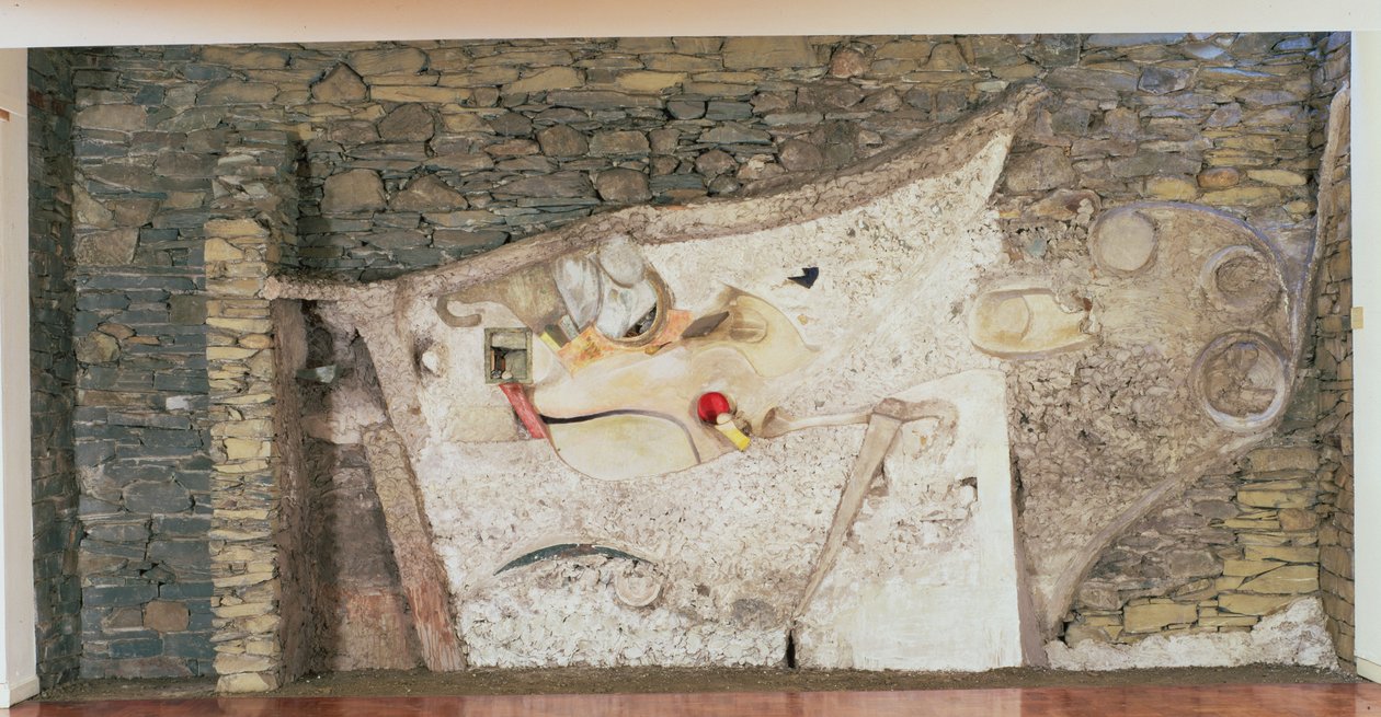 Nástěnný reliéf "Merzbarn". od Kurt Schwitters