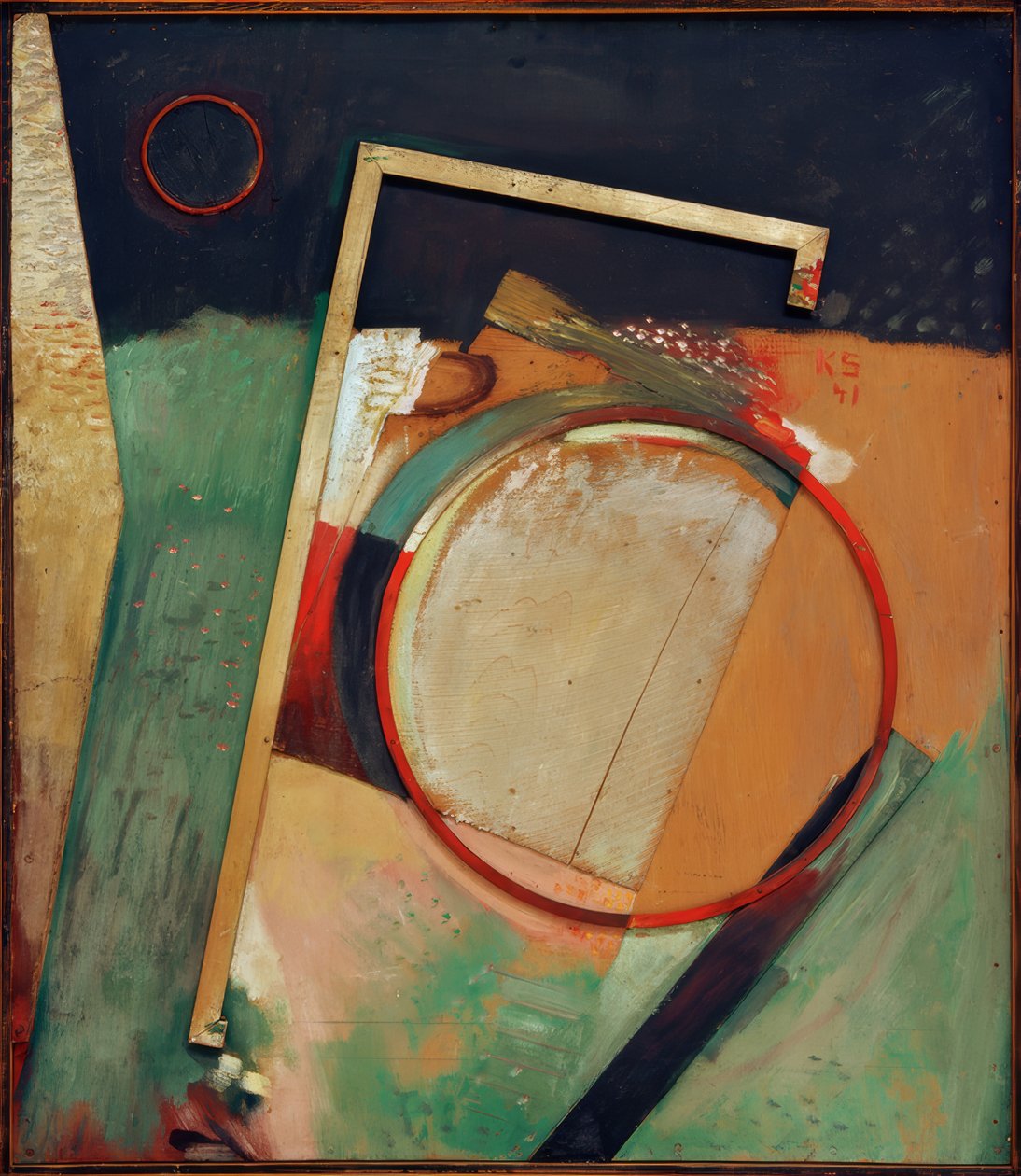 Bez názvu (obrázek s prstenem a rámečkem) od Kurt Schwitters