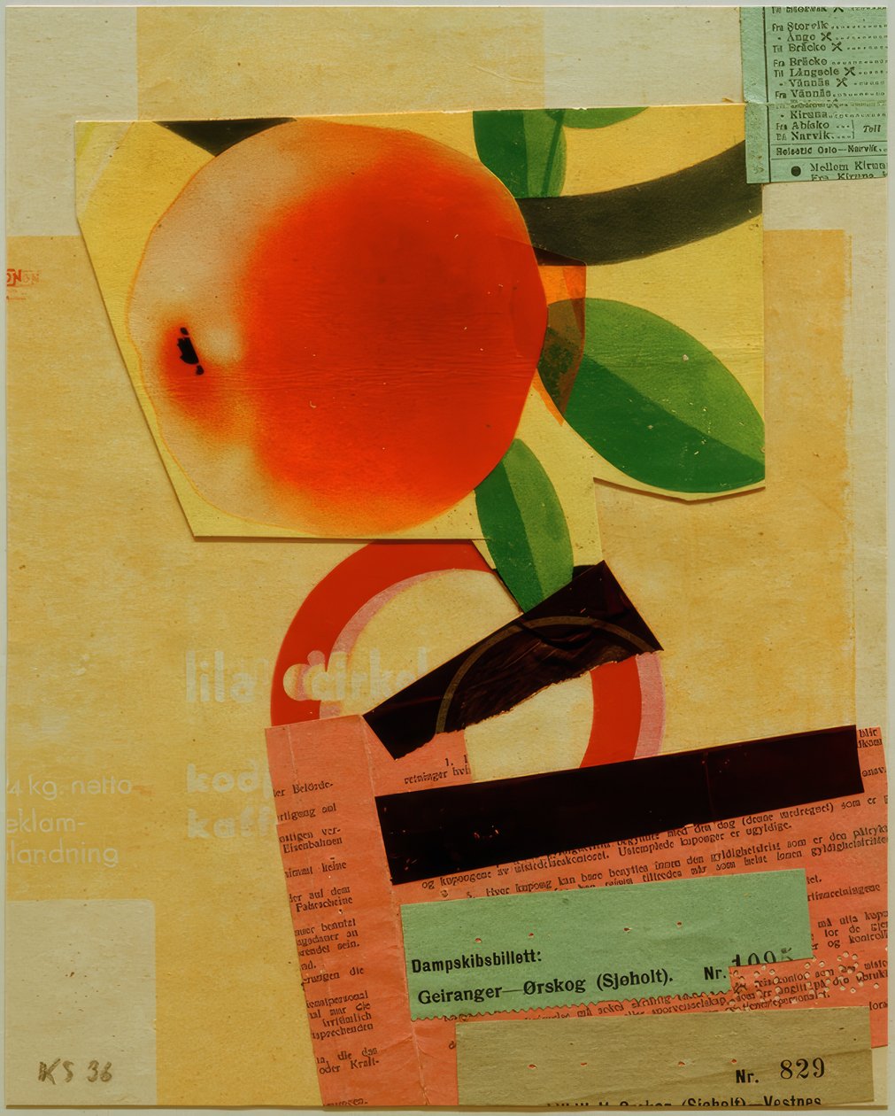 Bez názvu (s červeným jablkem) od Kurt Schwitters